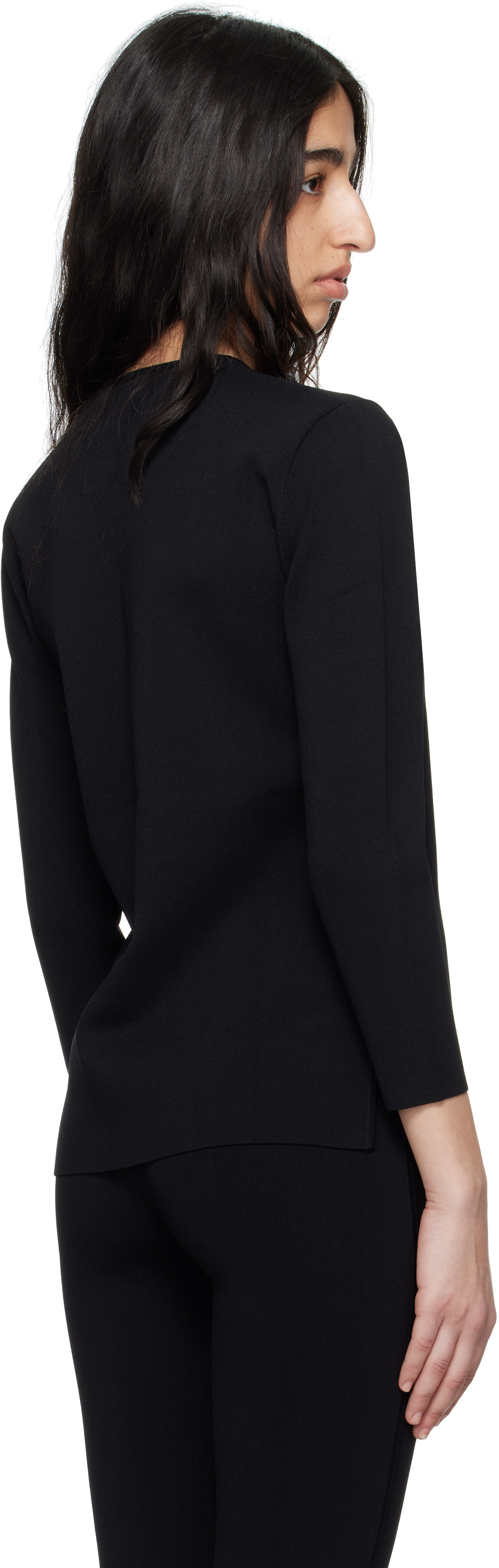 Totême Compact Knit Crewneck Sweater In Black 001