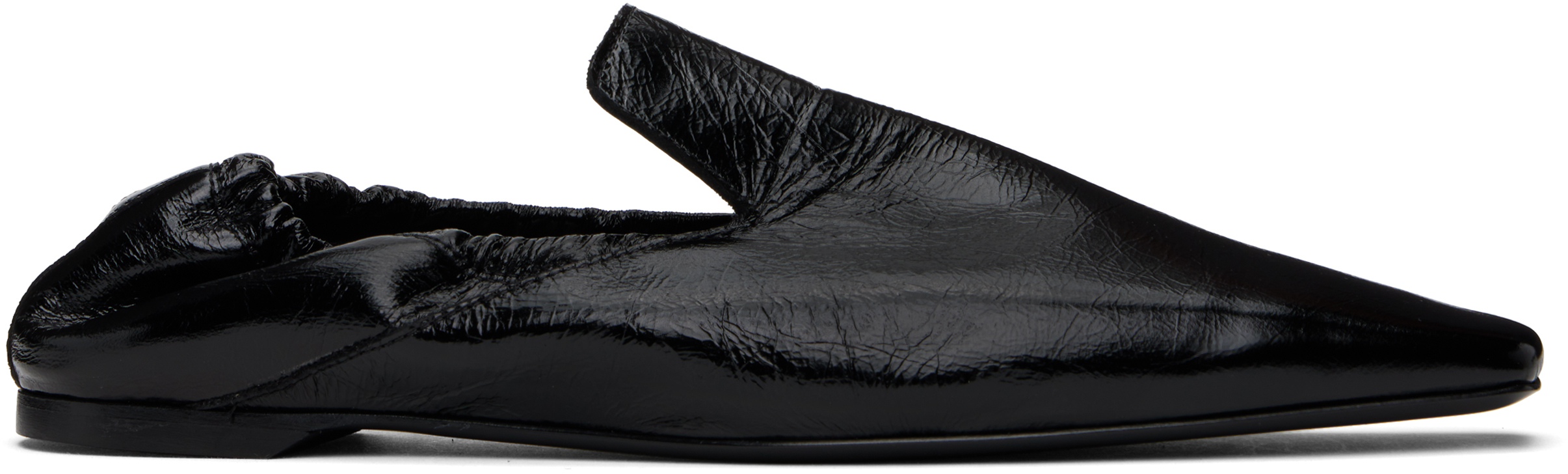 【関税込み】TOTEME ブラック Elastic-Back レザー ローファー TOTEME: ブラック Elastic-Back レザー ローファー | SSENSE 日本