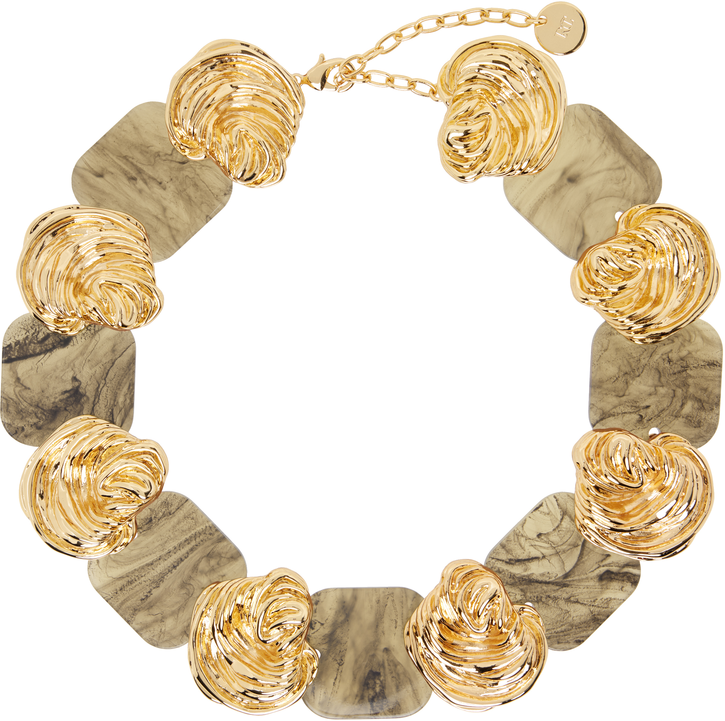 [RECTO] / ☆ 25SS IBIZA FORMICA BOLD NECKLACE / GOLD Gold & Brown Ibiza Formica Bold Necklace by RECTO on Sale