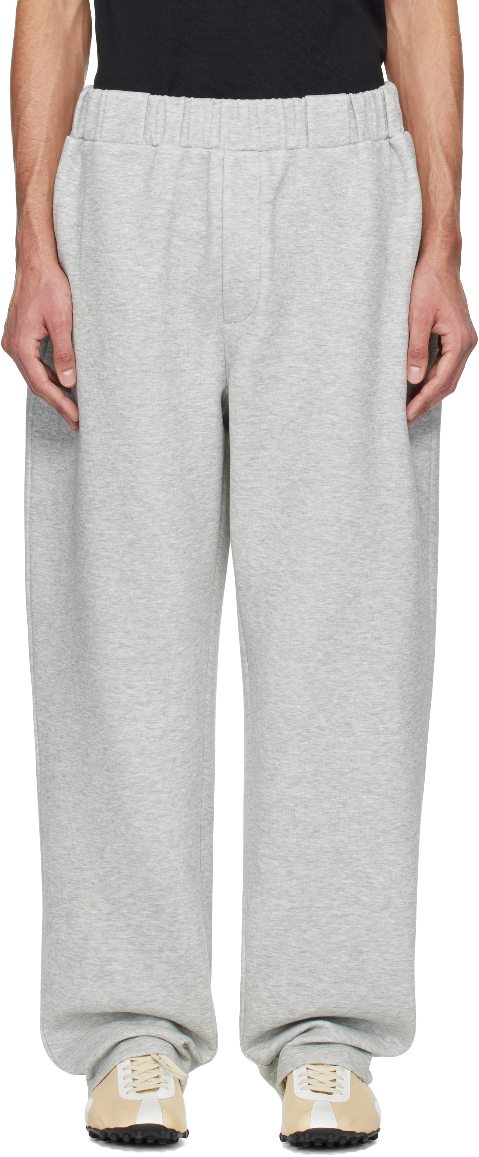 Gray Wide Banding Loose Fit Sweatpants