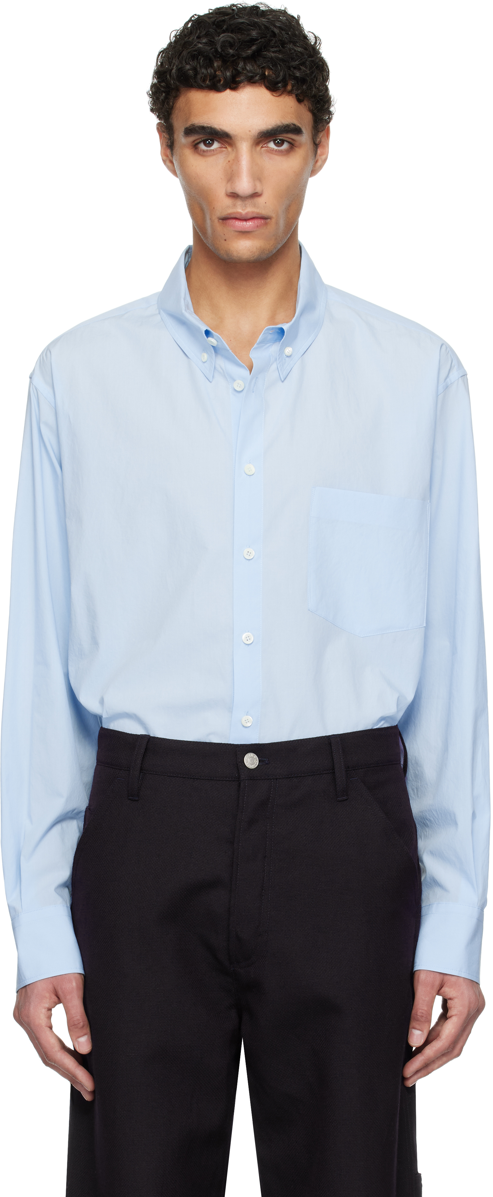 Blue Button Down Collar Classic Shirt