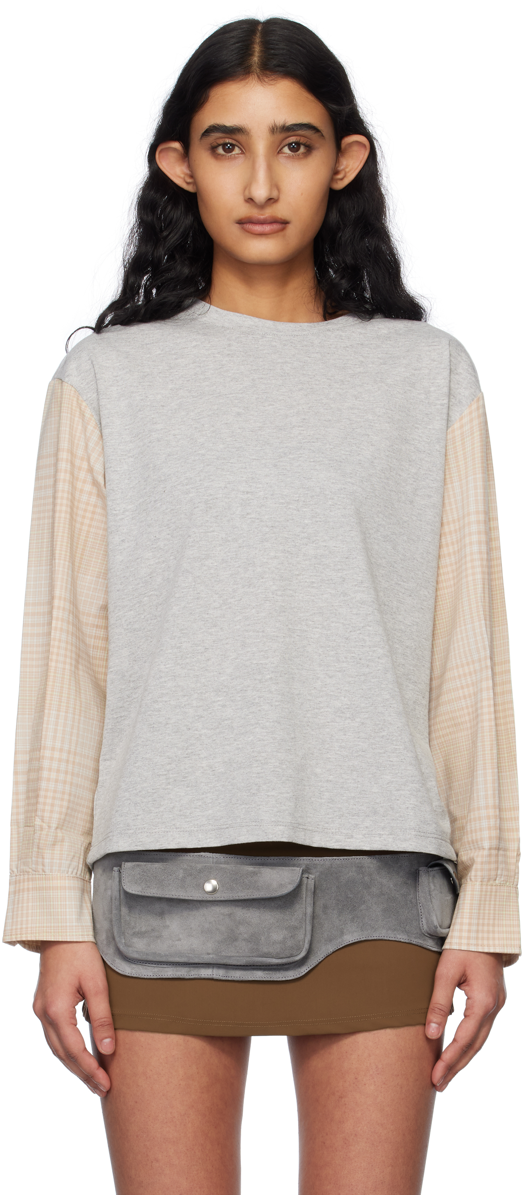 Gray & Beige Riviera Top
