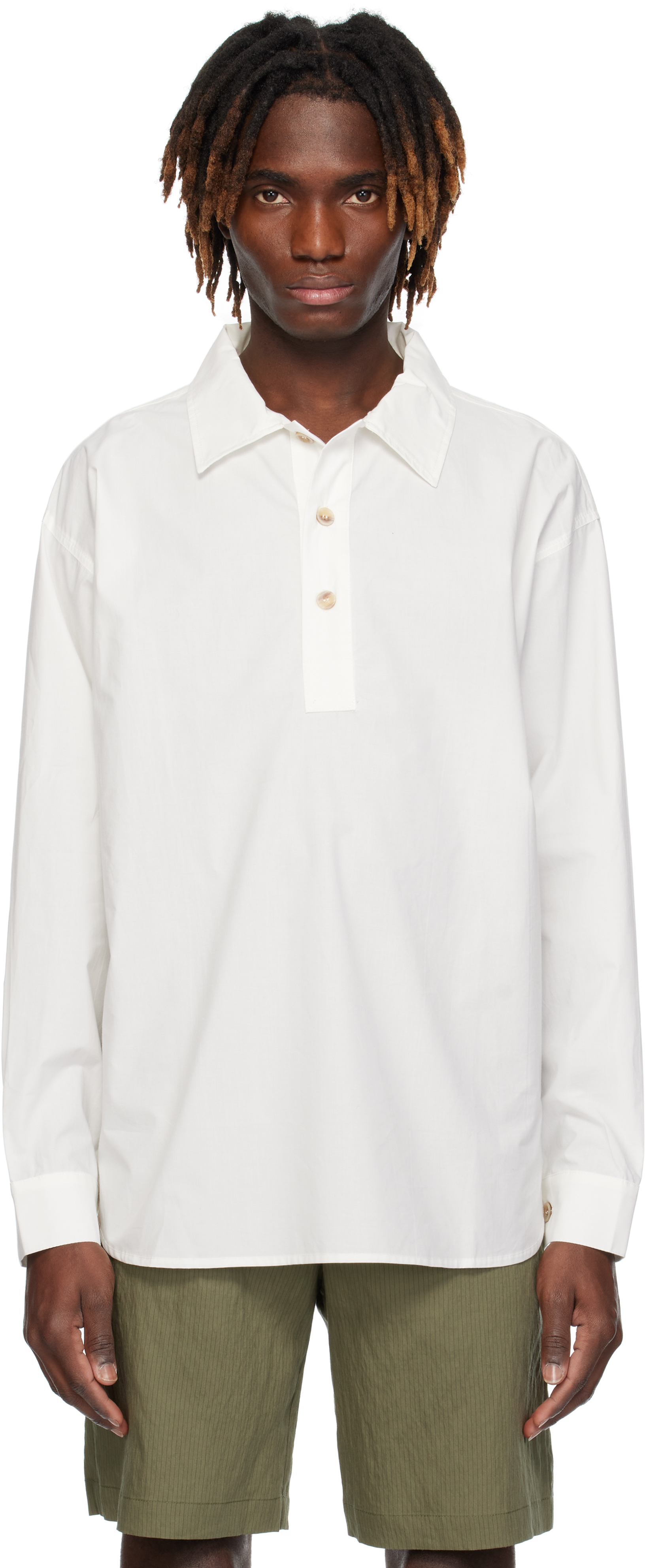 Tシャツ・カットソー gimaguas White piquet Claude polo shirt (CLAUDEPOLO WHITE) Claude Long Sleeve Polo White - Gimaguas