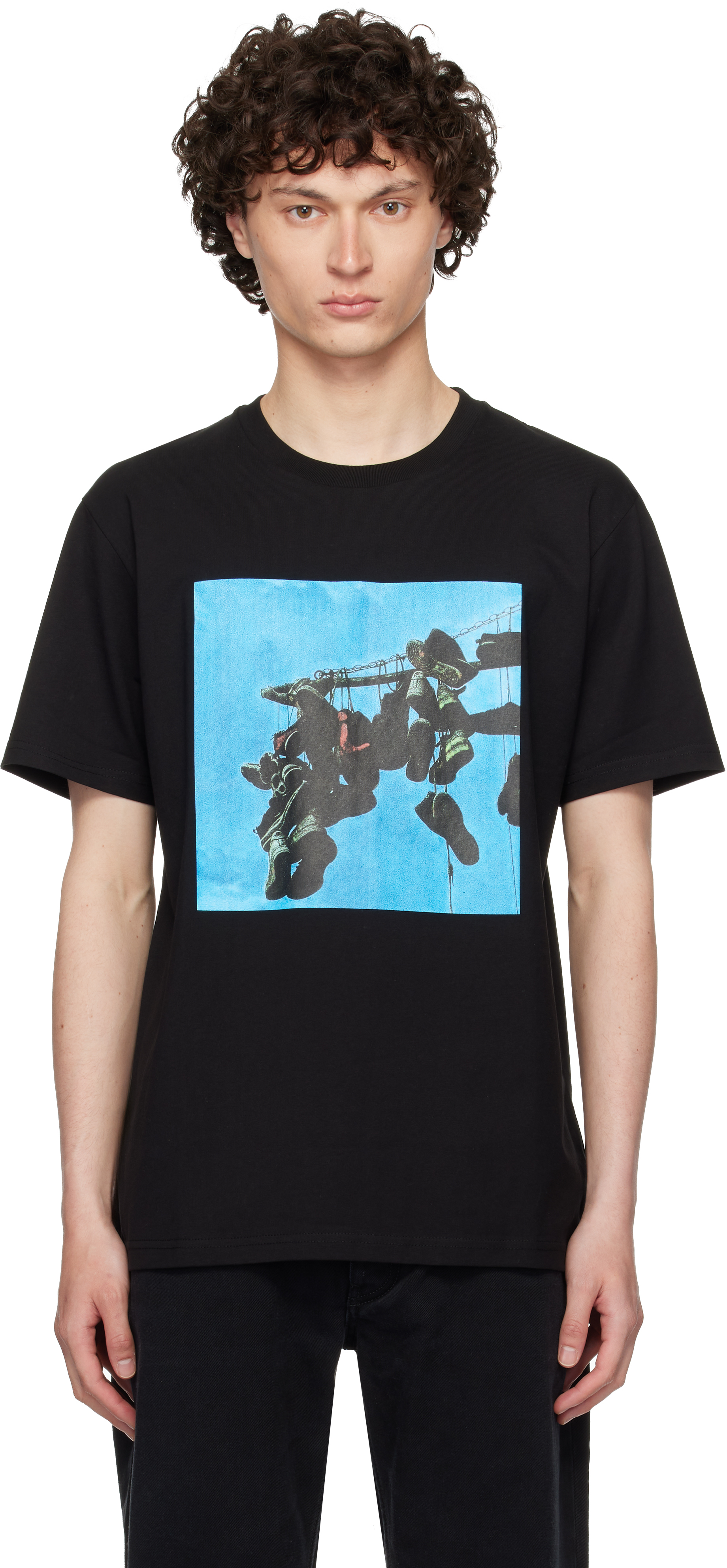 Black Sneaker Print T-shirt