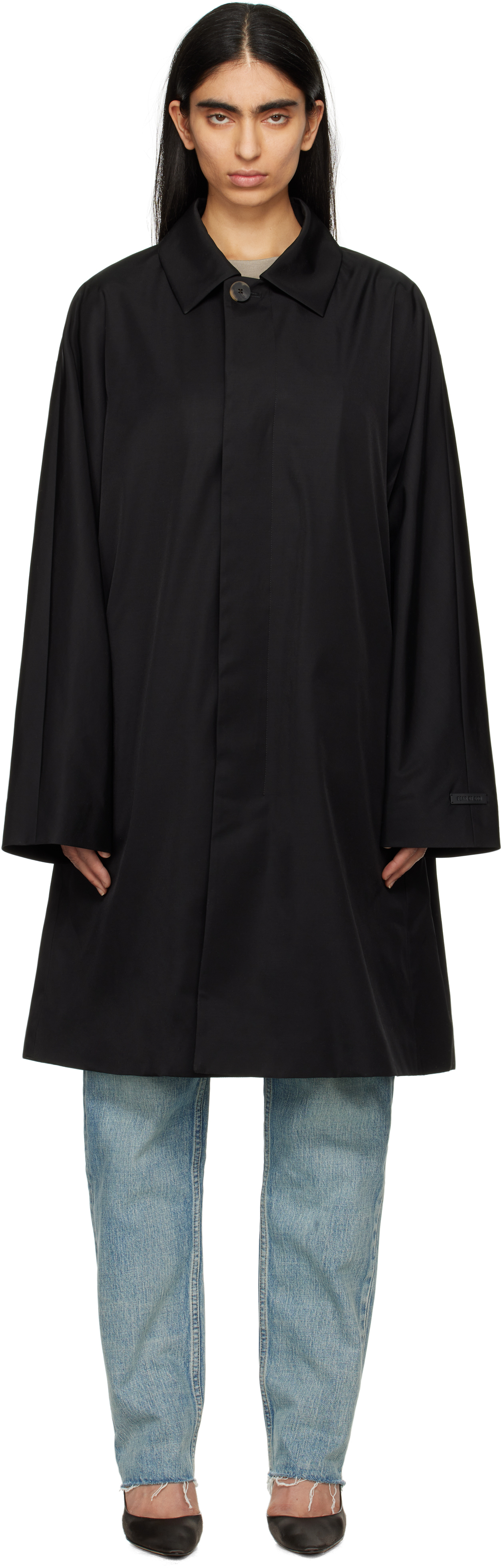 Black Nylon Wool Car Coat by Fear of God on Sale