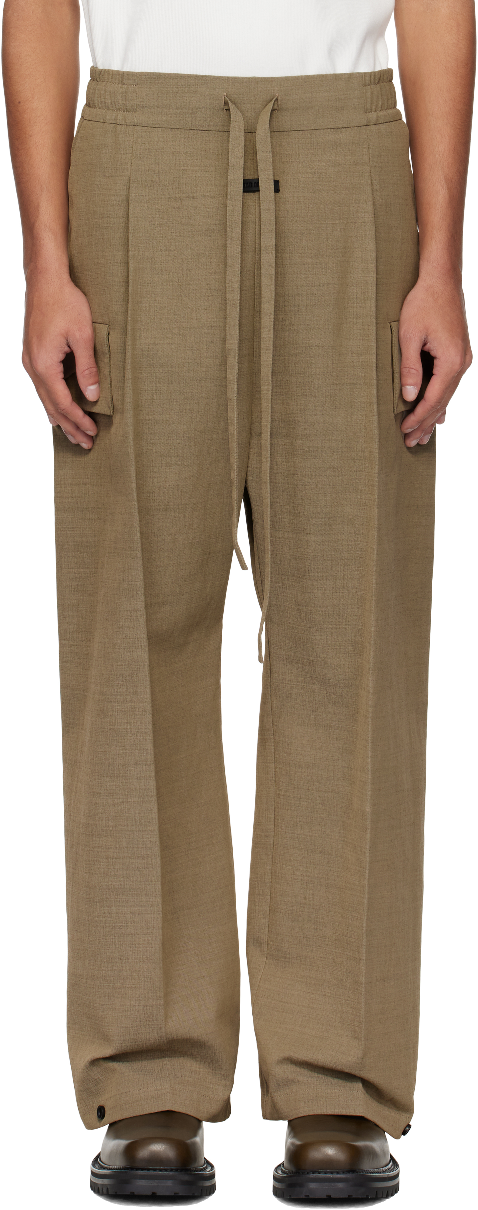 Gray Wide Leg Cargo Pants