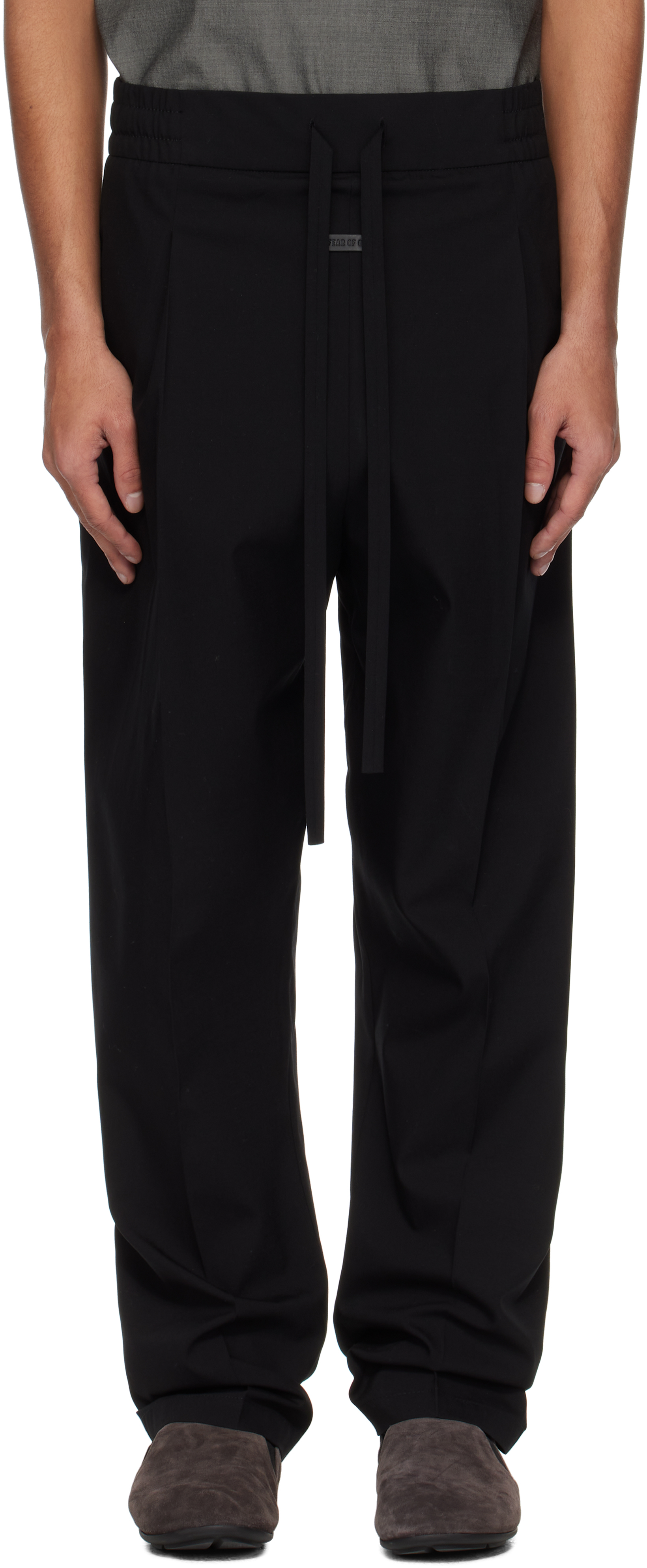 Gray Oxford Drawstring Eternal Trousers