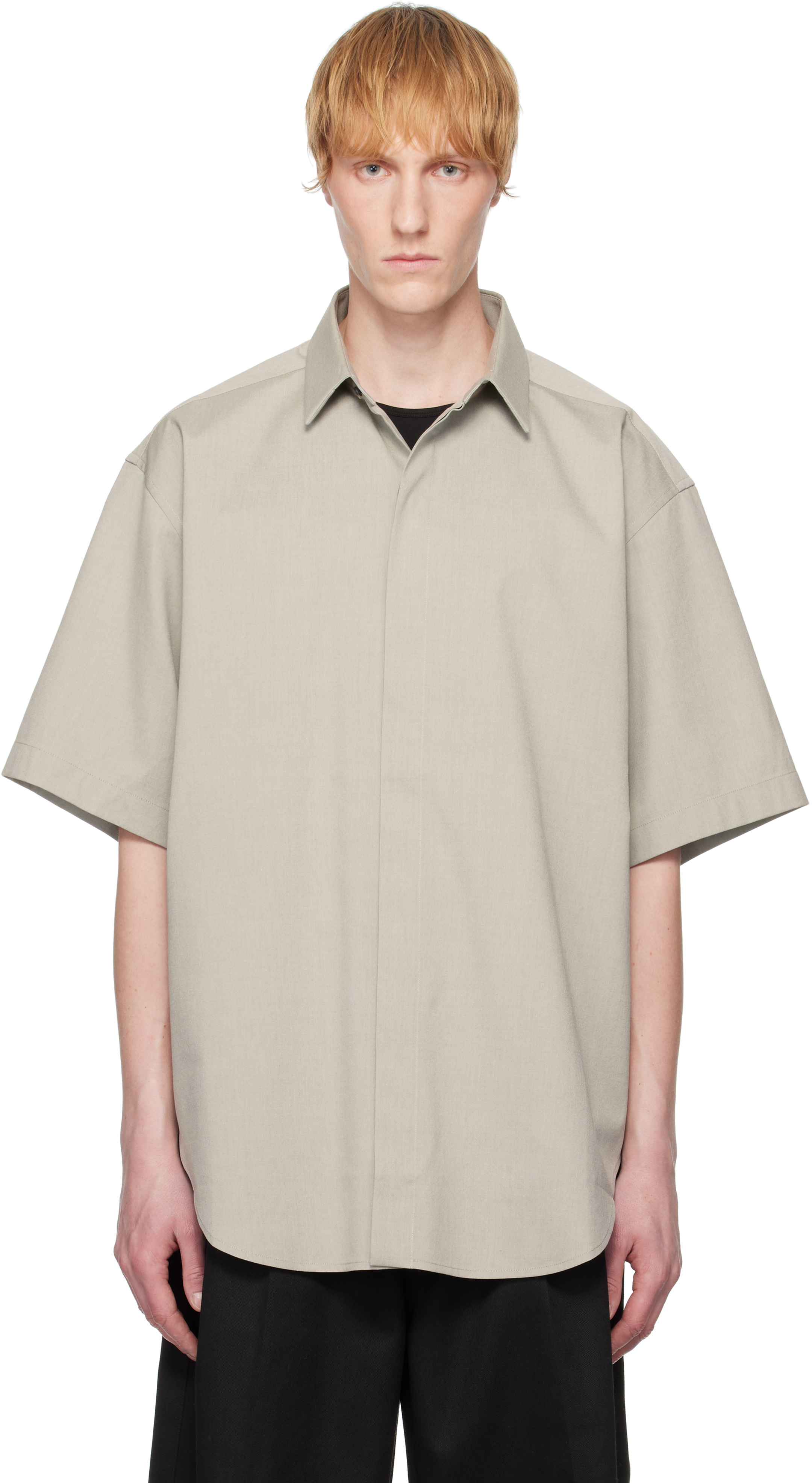 Fear Of God Gray Short Sleeve Oxford Shirt
