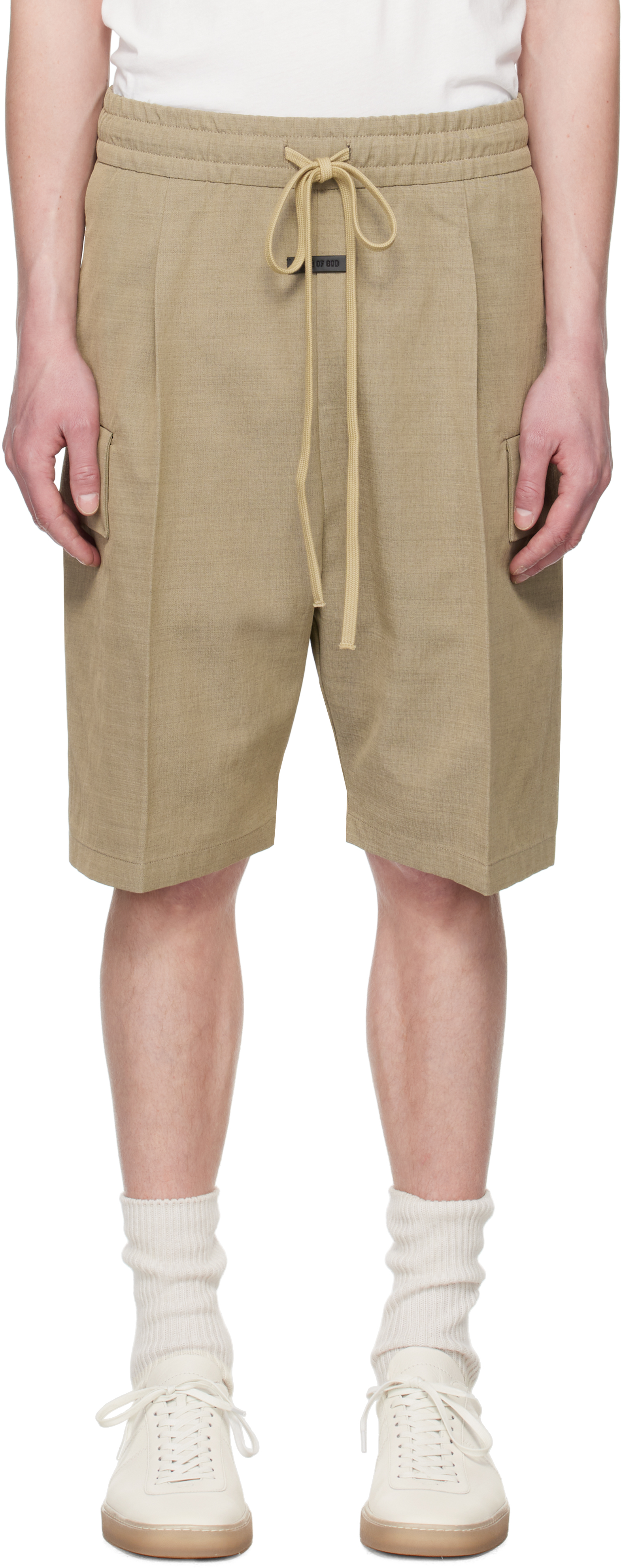 Fear Of God Beige Drawstring Cargo Shorts