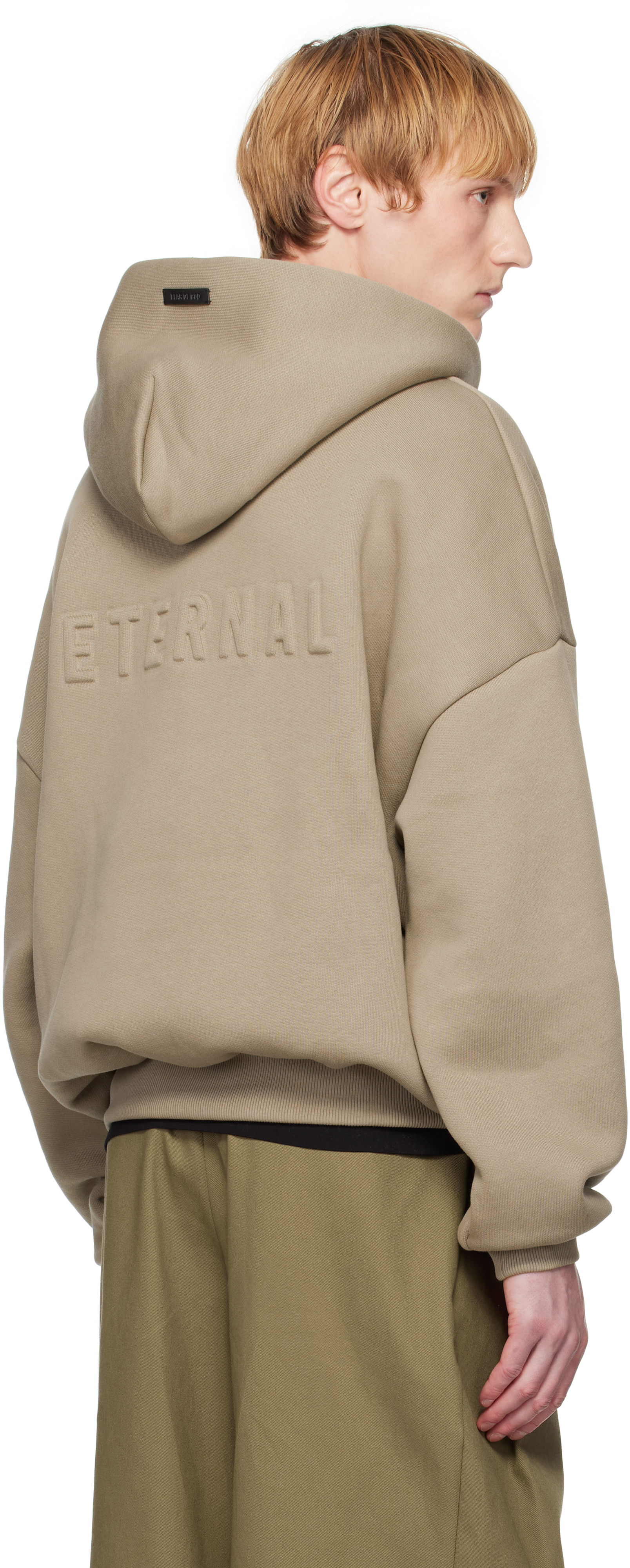 Fear Of God Beige Cotton Cashmere Fleece Half Zip Hoodie