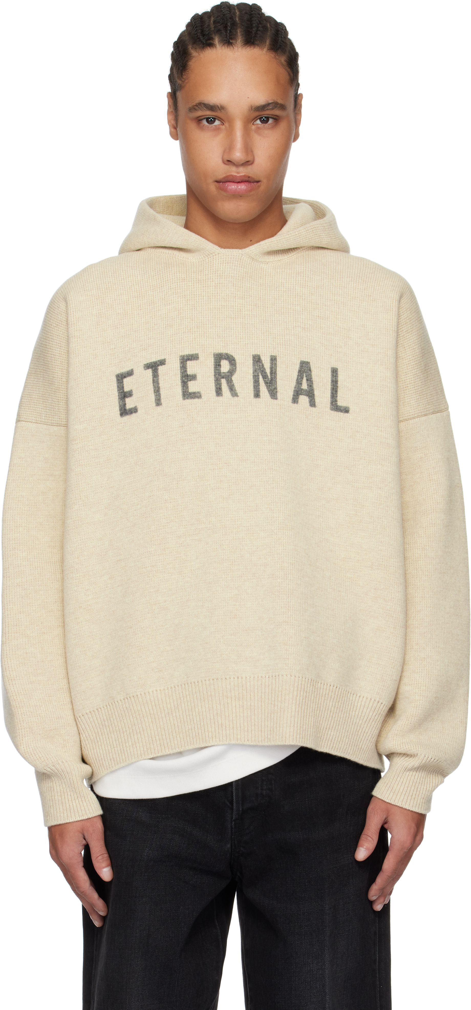 Black 'Eternal' Merino Knit Hoodie