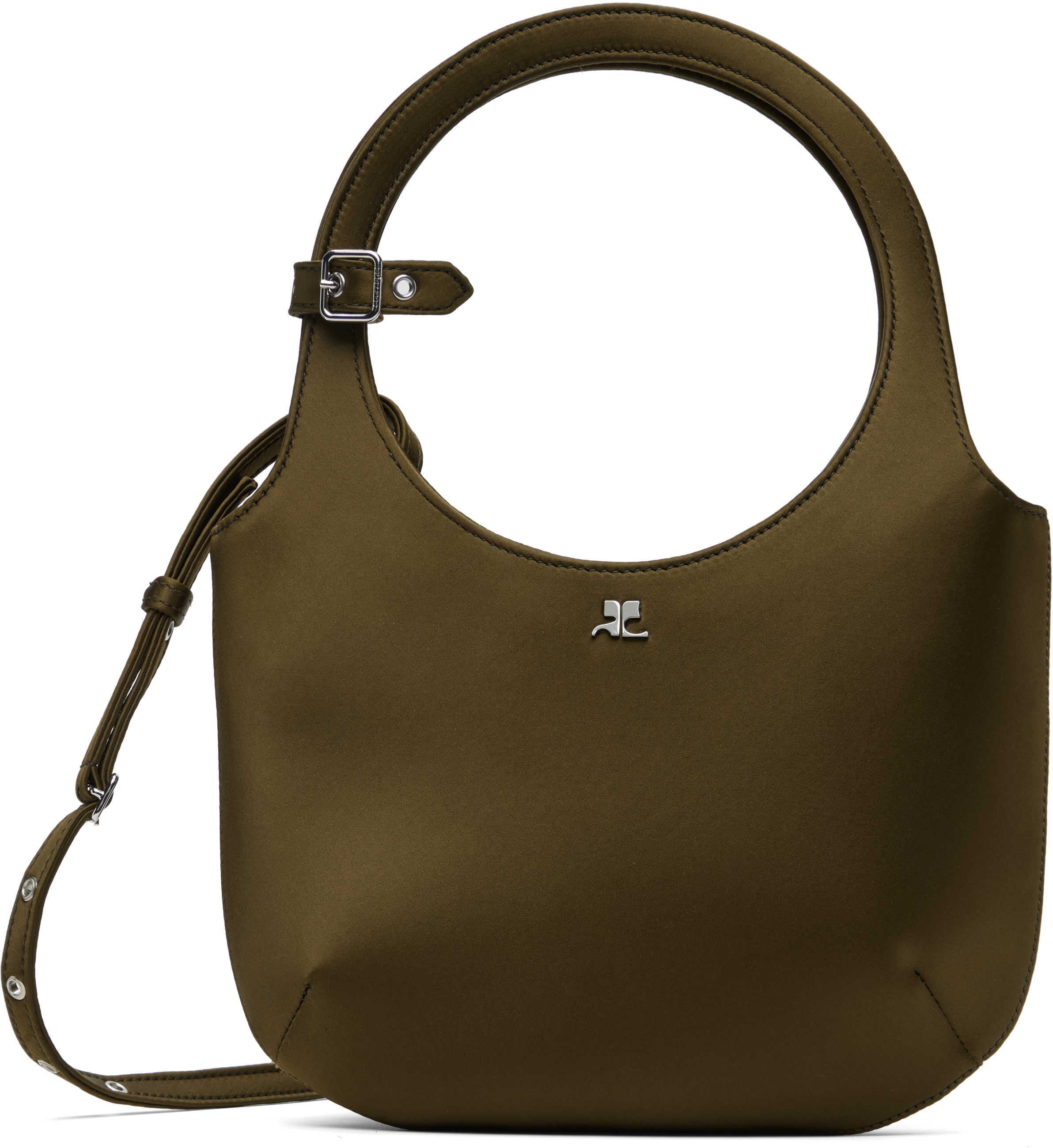 【関税込み】Courreges ブラウン Holy サテン バッグ Courrègesのブラウン Holy サテン バッグがセール中