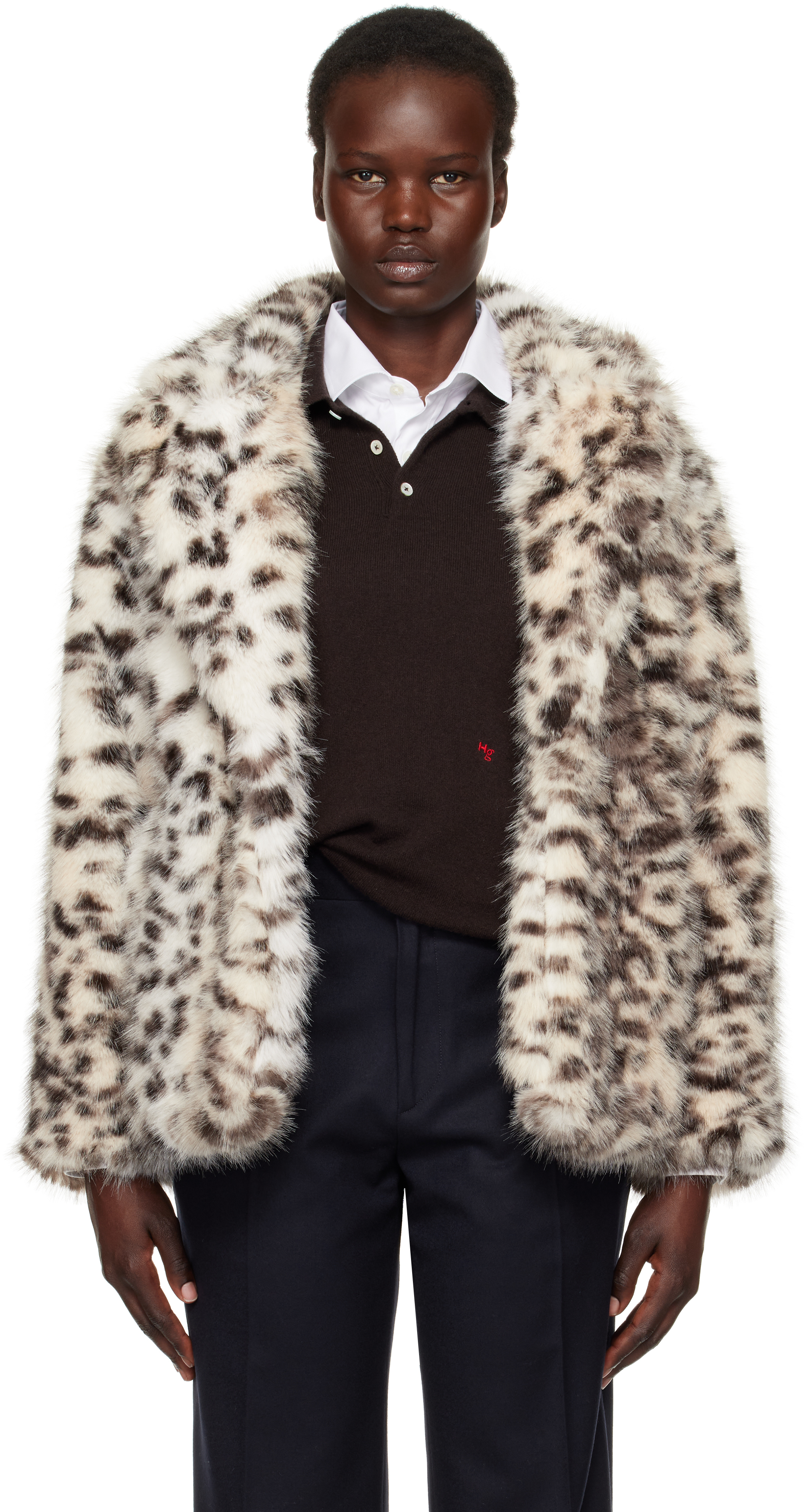 Multicolor Leopard Faux-Fur Jacket