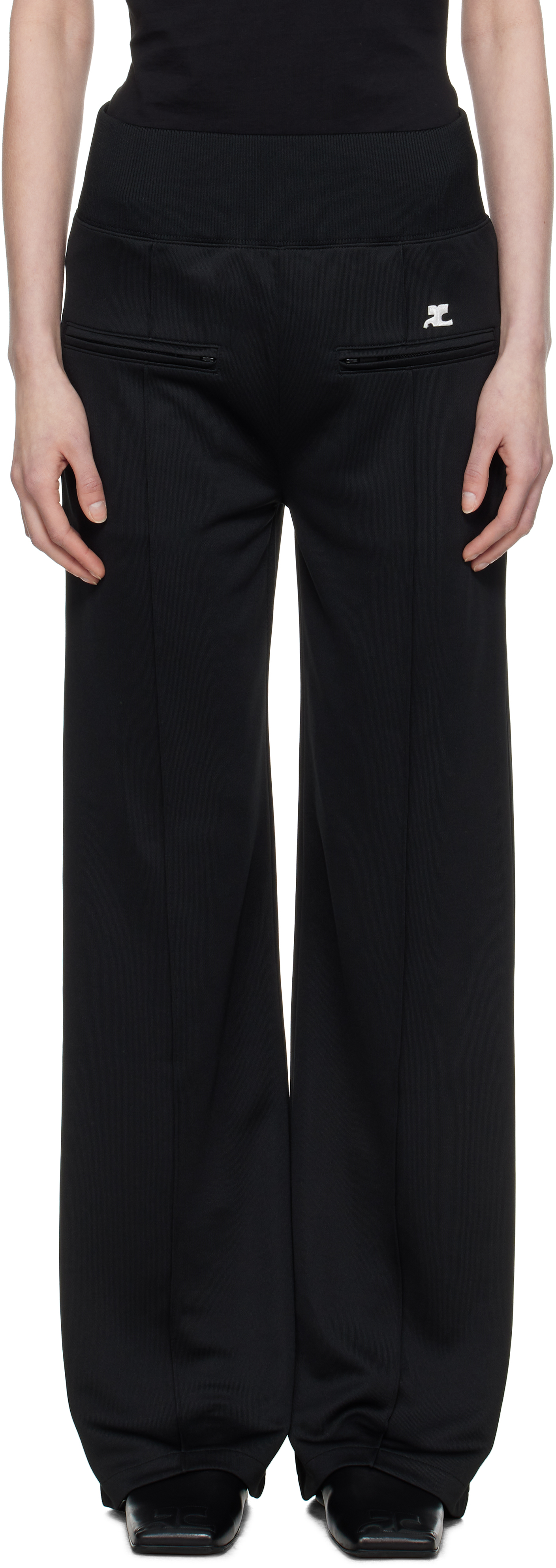 Courrèges Black Interlock Tracksuit Trousers