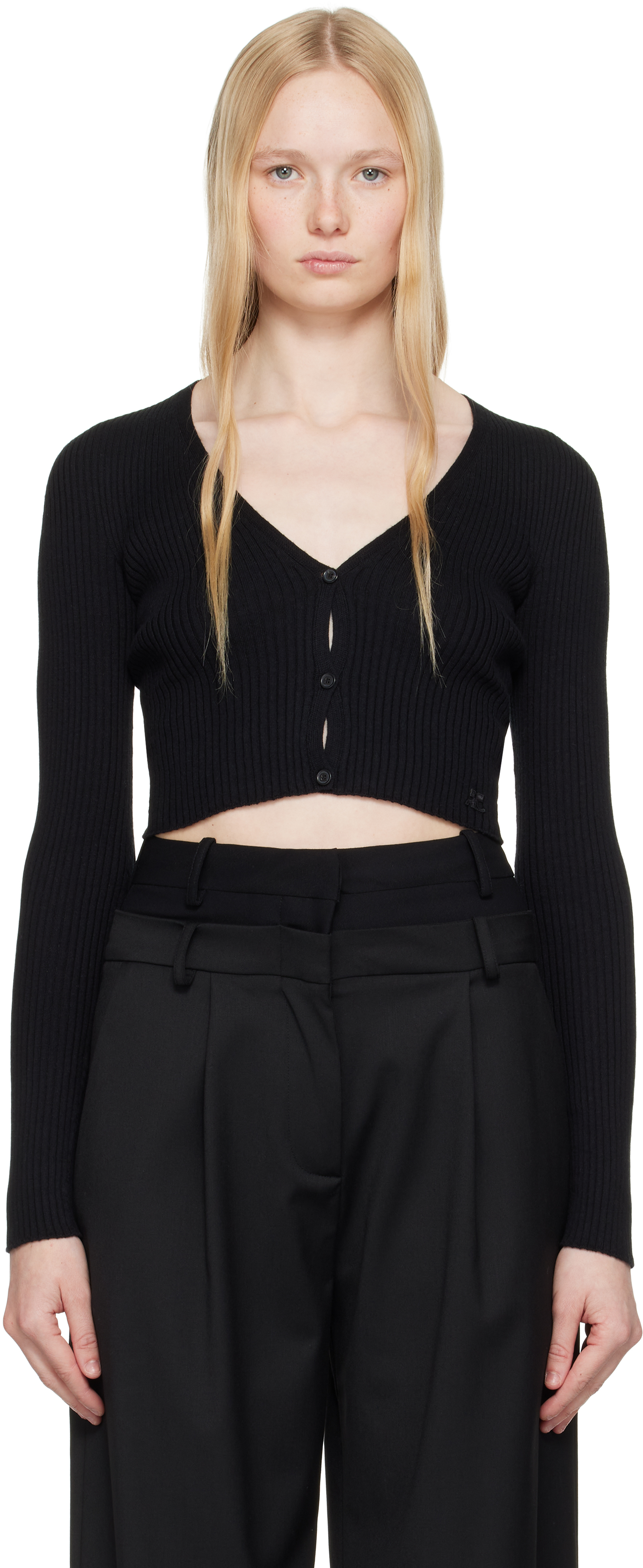 Courrèges Pink Solar Light Rib Cardigan