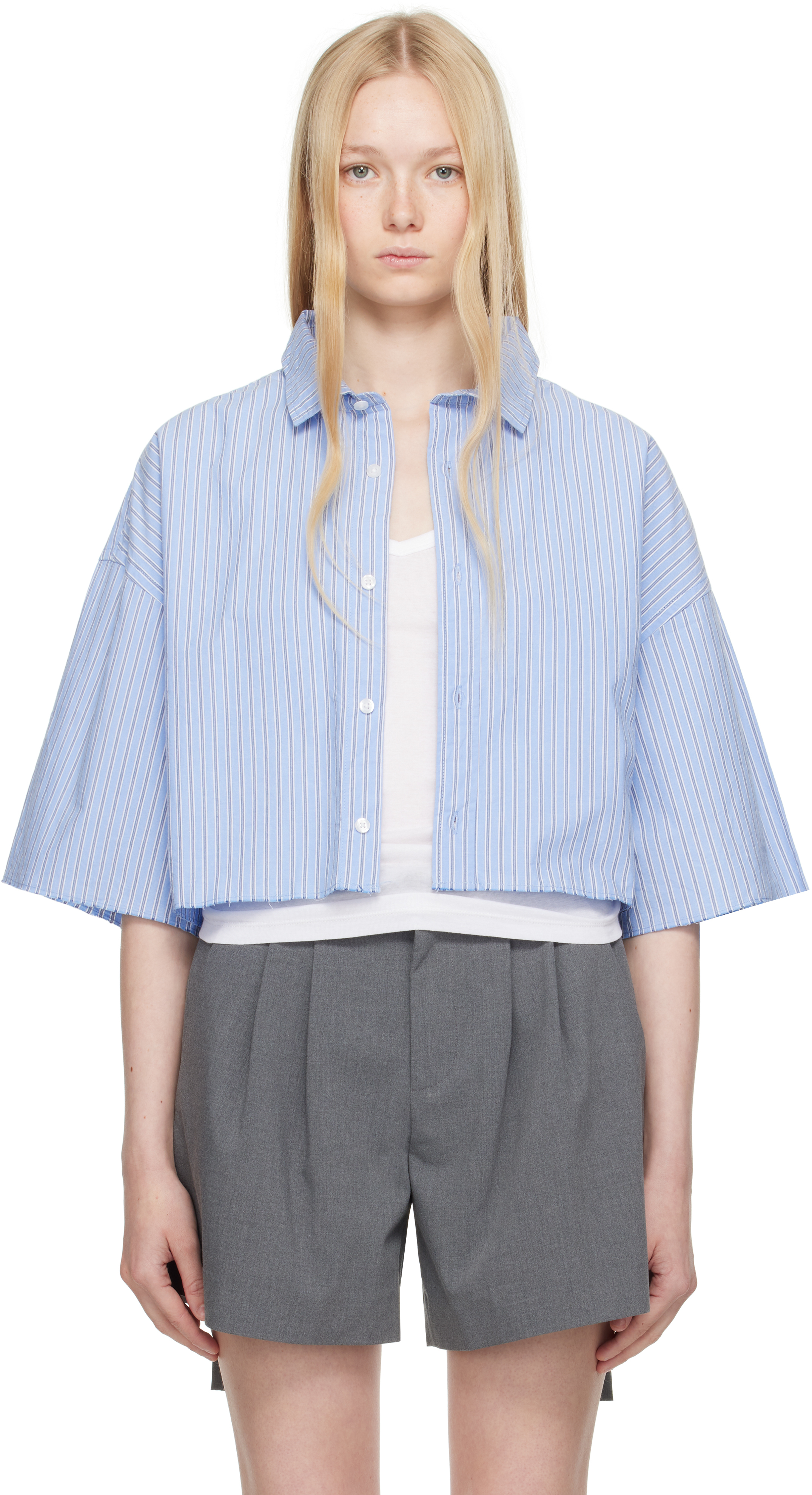 Hommegirls Blue Otw By Vans Edition Crop Shirt