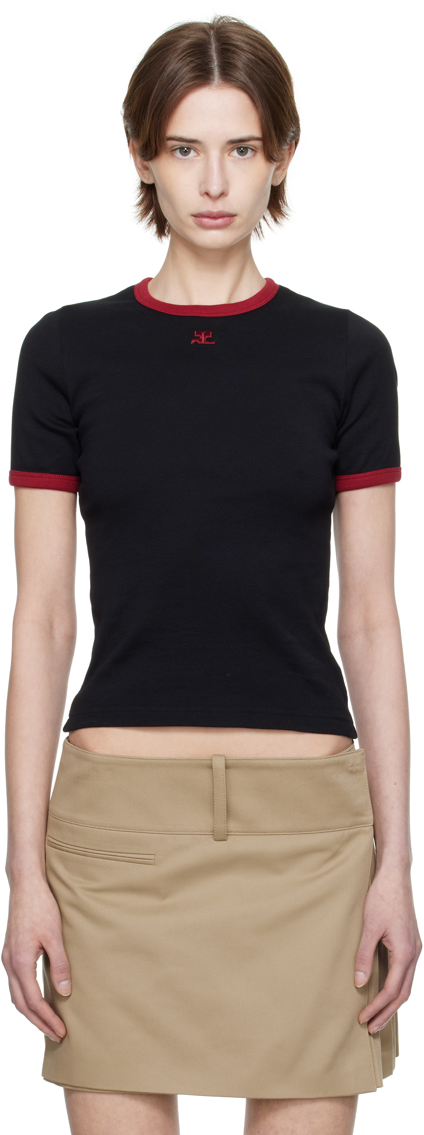 Courrèges Black 
Red Heritage T-shirt