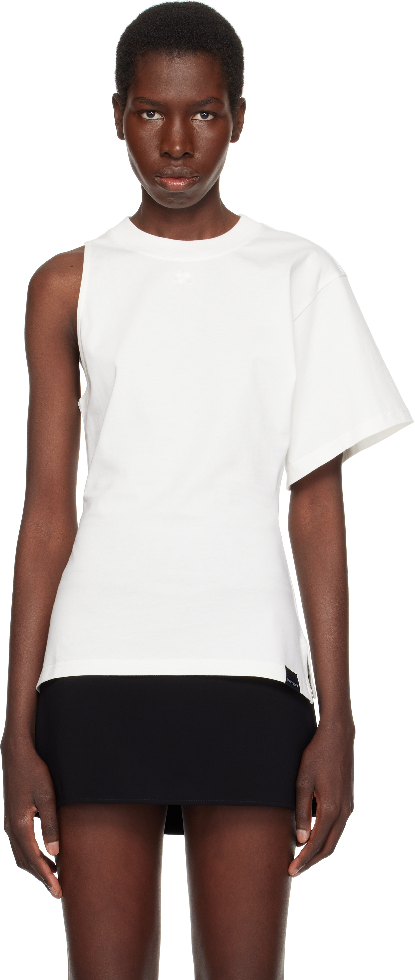 【関税込み】Courreges ホワイト Scuba One-Sleeve Tシャツ SCUBA ONE-SLEEVE T-SHIRT - courrèges (クレージュ)