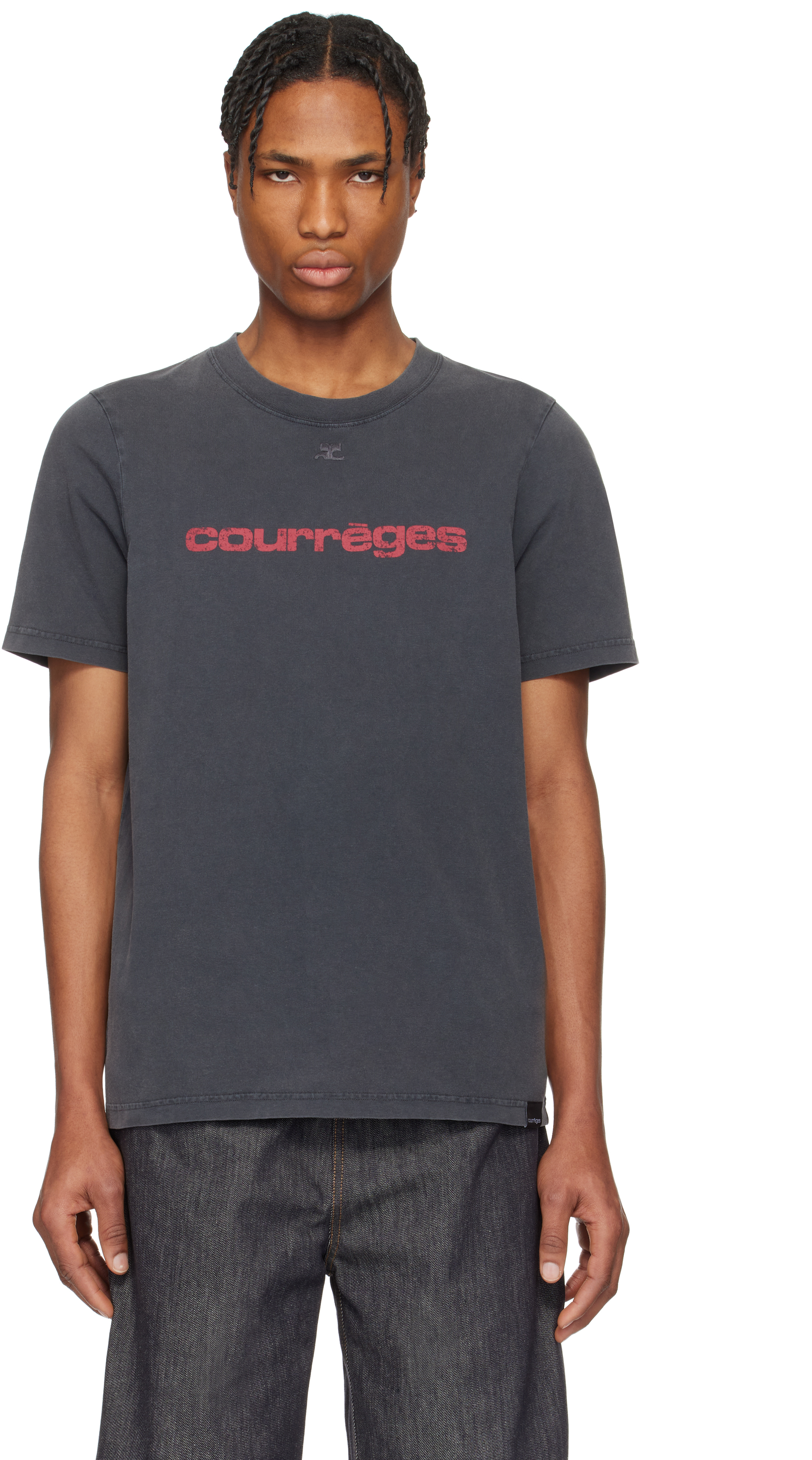【関税込み】Courreges グレー 'AC' Stone プリントTシャツ Gray 'AC' Printed Stone T-shirt by Courrèges on Sale