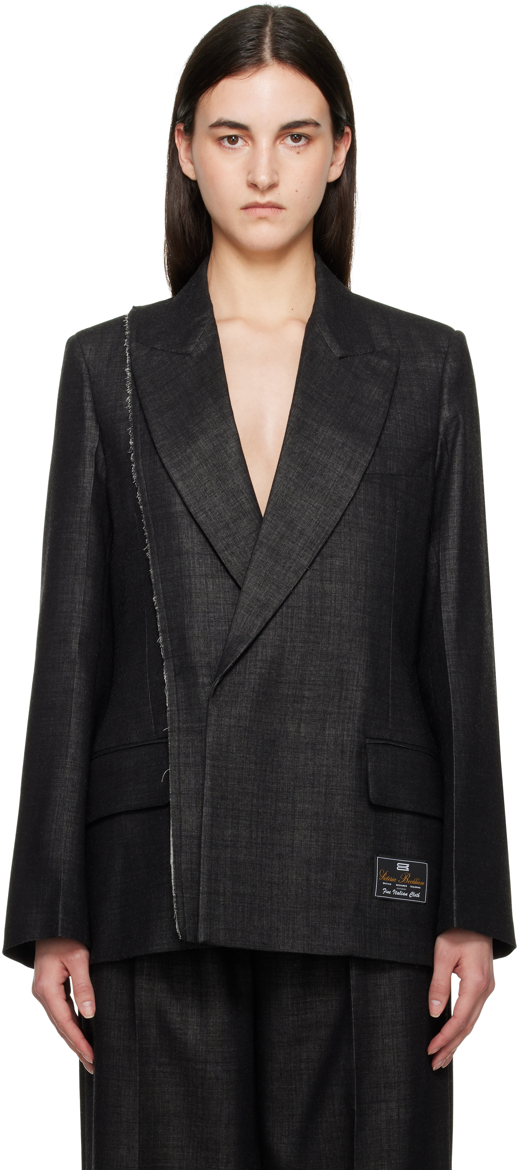 VICTORIA BECKHAM BLACK SEAM DETAIL BLAZER