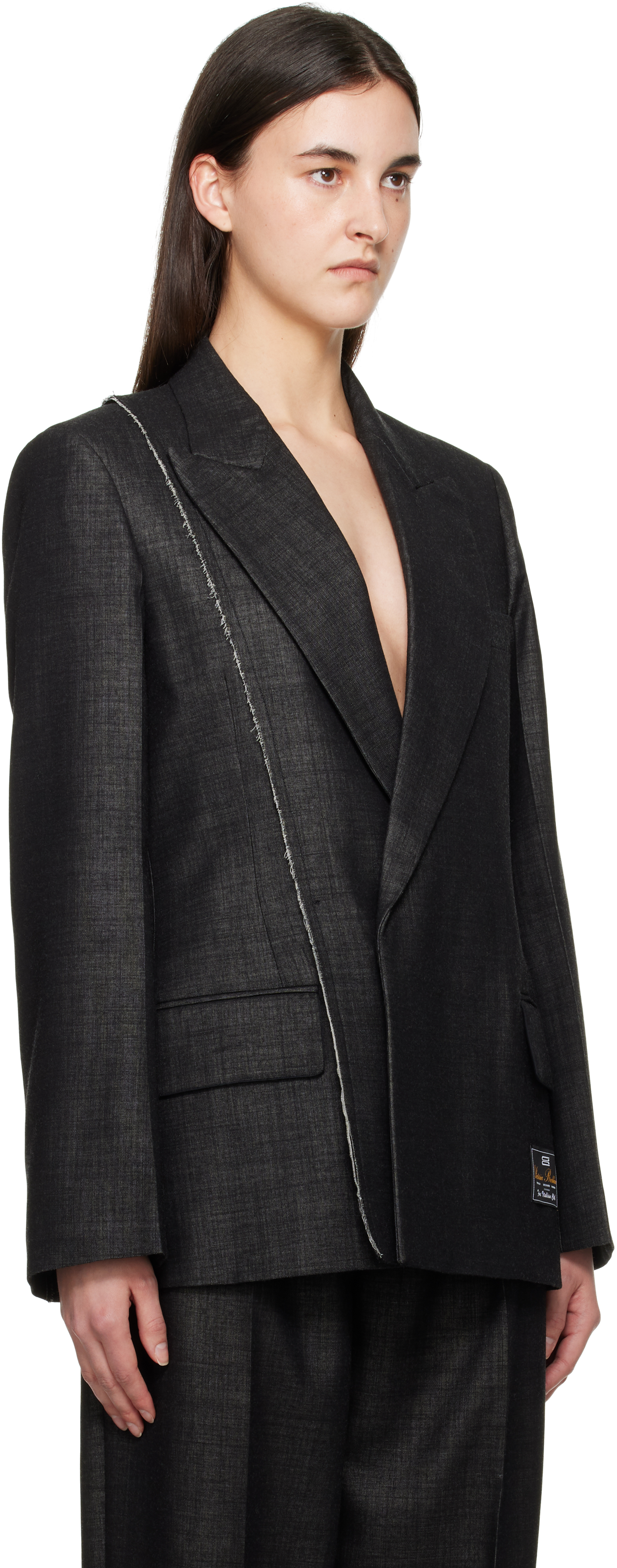 VICTORIA BECKHAM BLACK SEAM DETAIL BLAZER