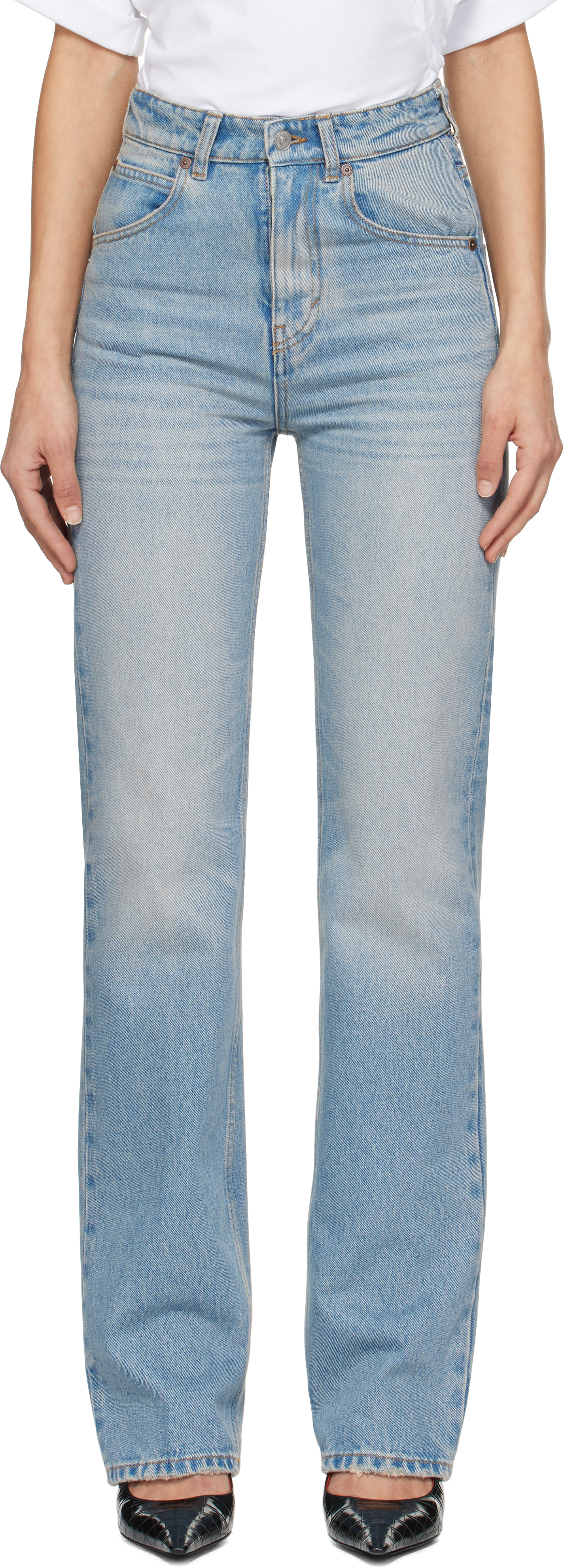 Blue Julia High Waisted Jeans by Victoria Beckham on Sale