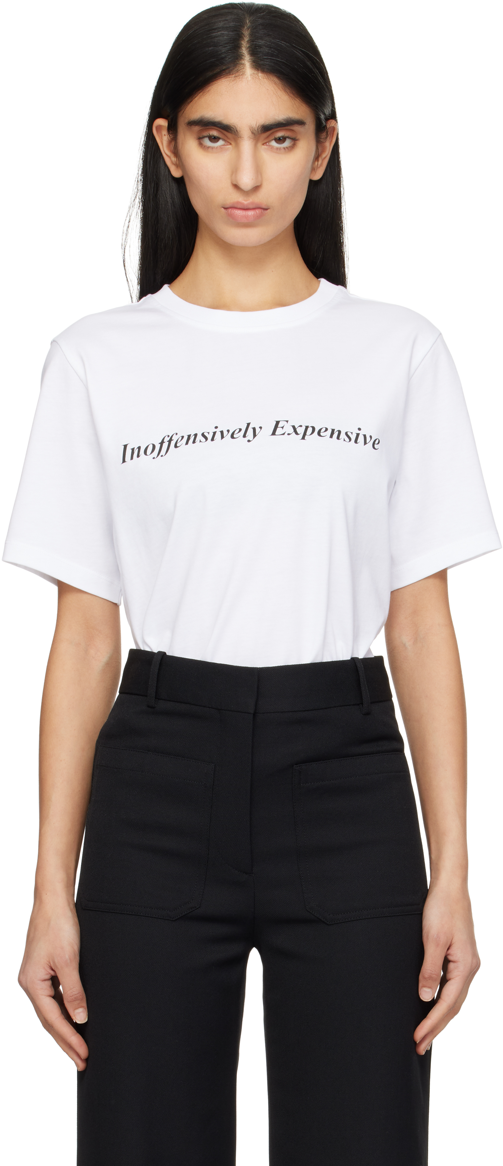 White 'Inoffensively Expensive' T-shirt