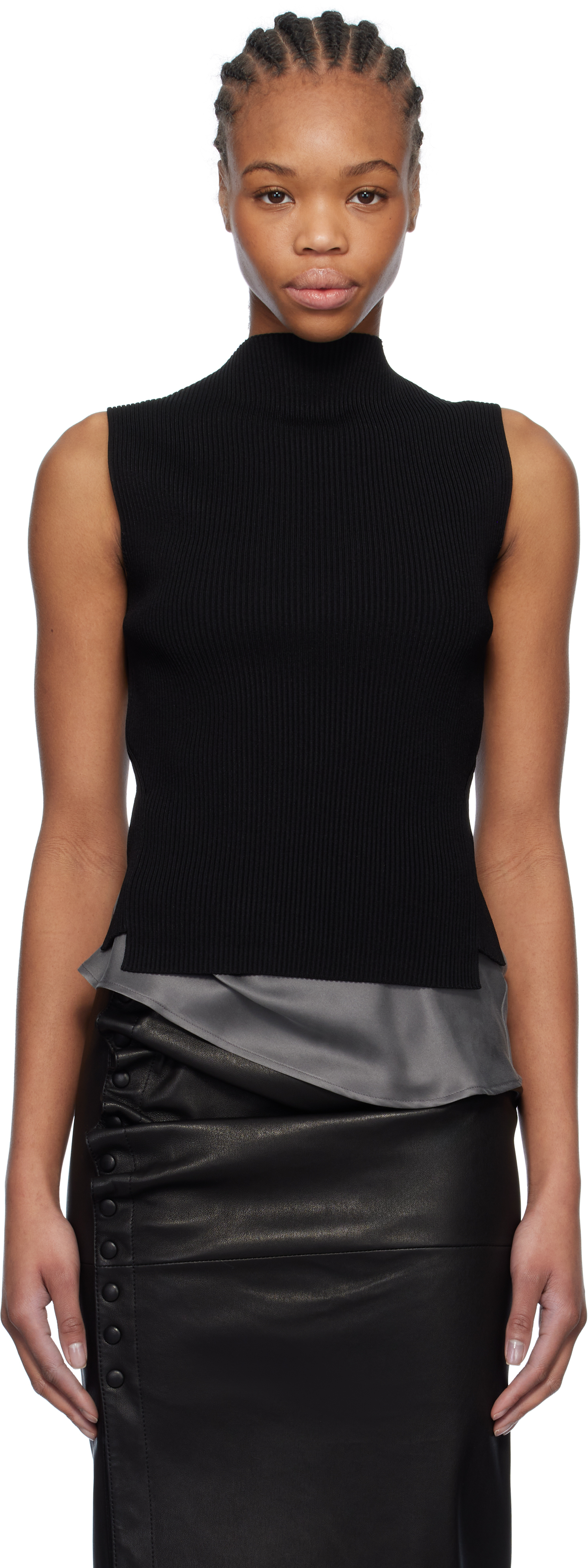 Black Mock Neck Top