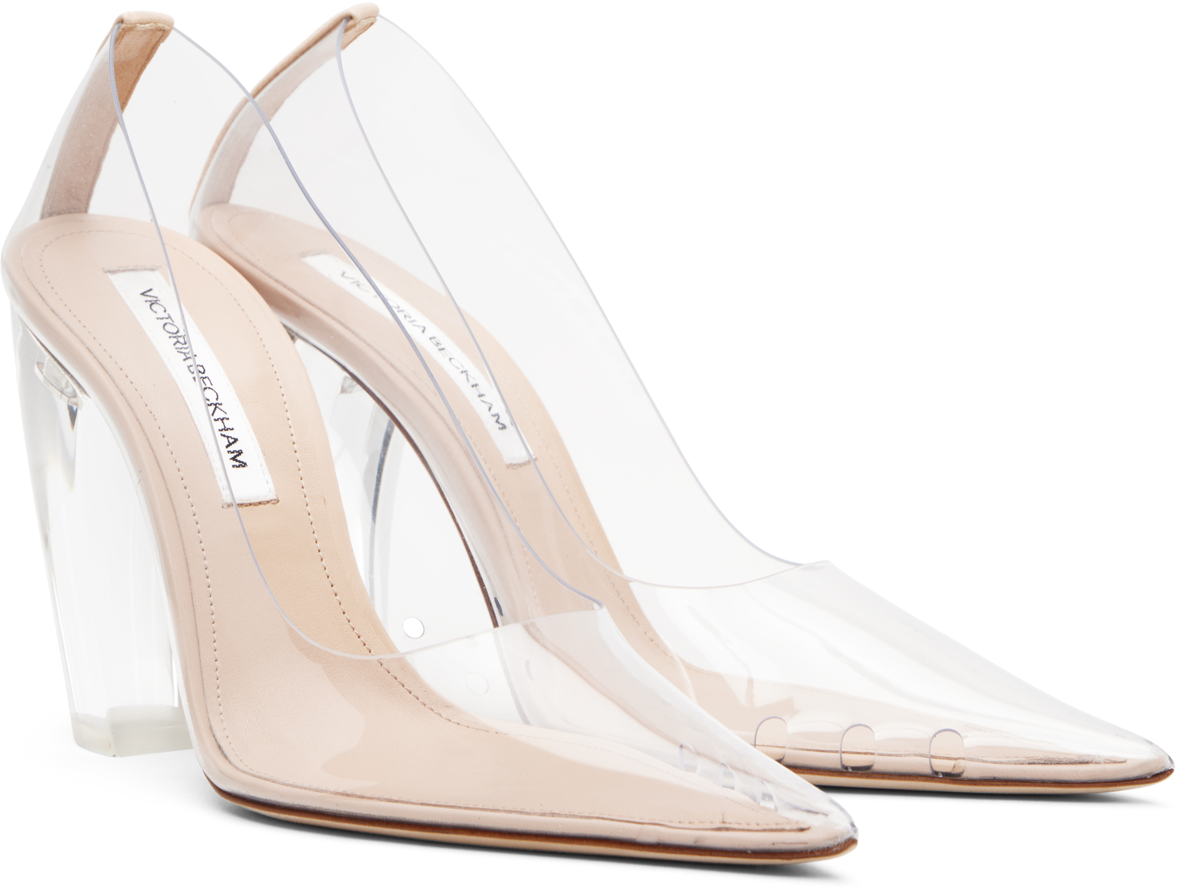 Victoria Beckham Transparent Pump Plexi Heels In Nude