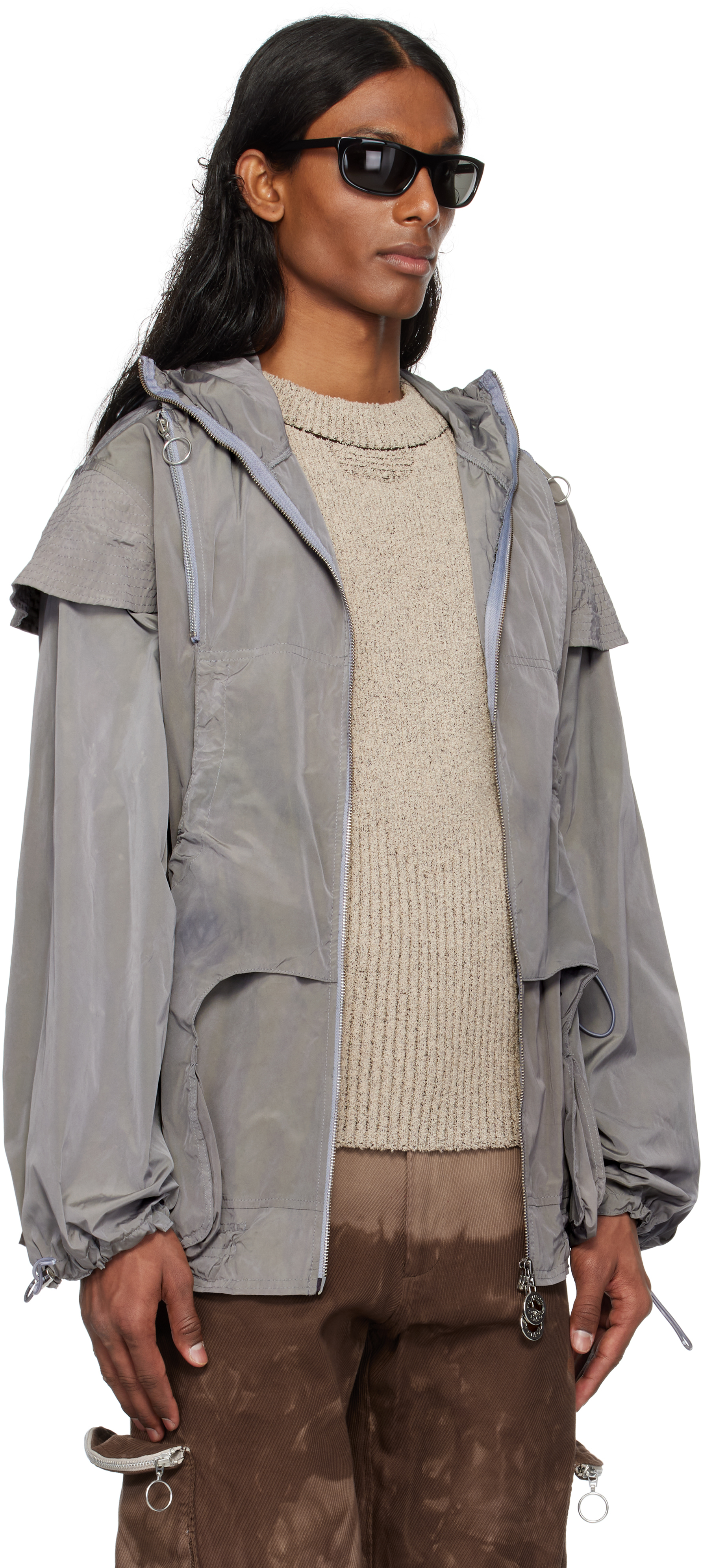 Charlie Constantinou Ssense Exclusive Gray Technical 2.0 Jacket In Graphite (dark Grey)