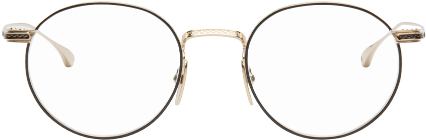 Shop Dita Gold Journey-two Glasses In White Gold - Black