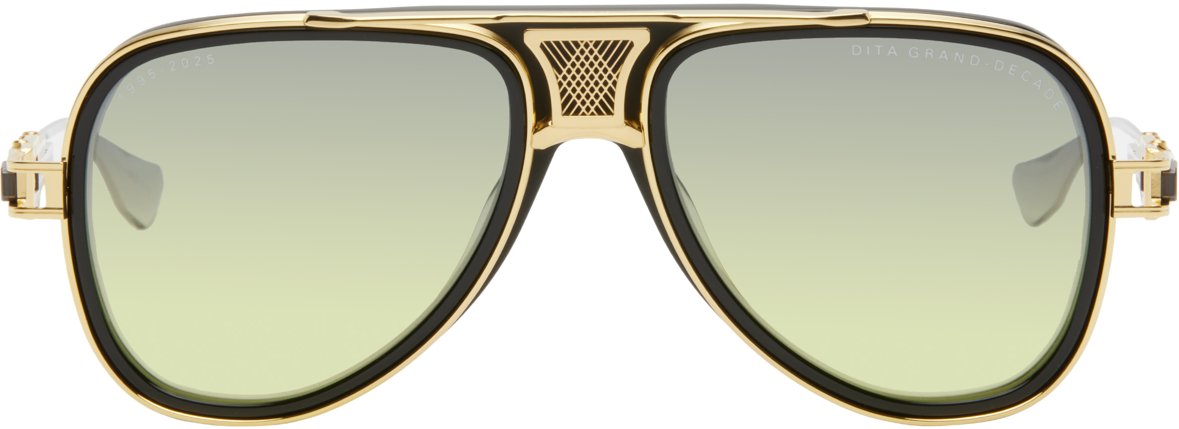 Shop Dita Black & Gold Grand-decade 30th Anniversary Edition Sunglasses In Black - Yellow Gold