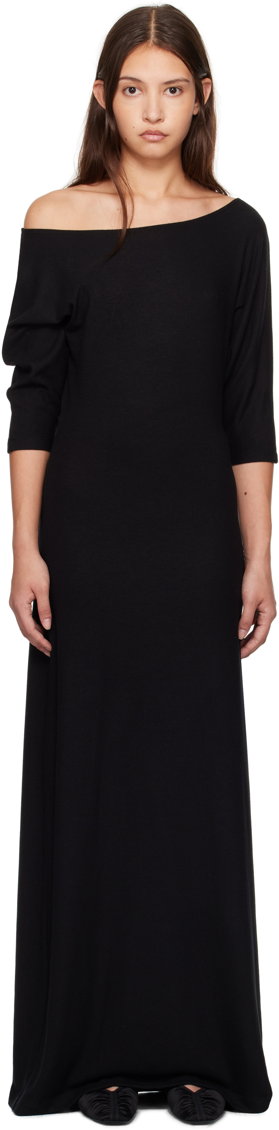 Black Lauren Off Shoulder Maxi Dress