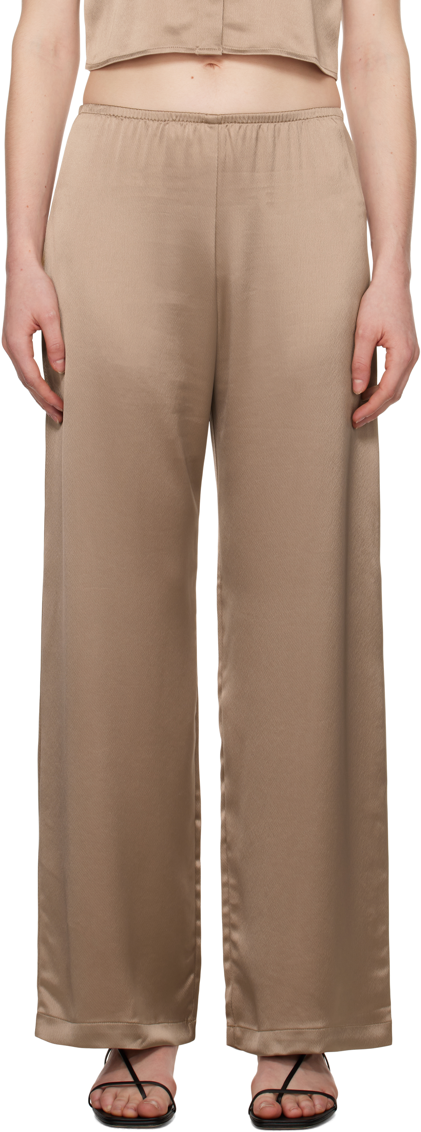 Brown Barb Wide Leg Lounge Pants