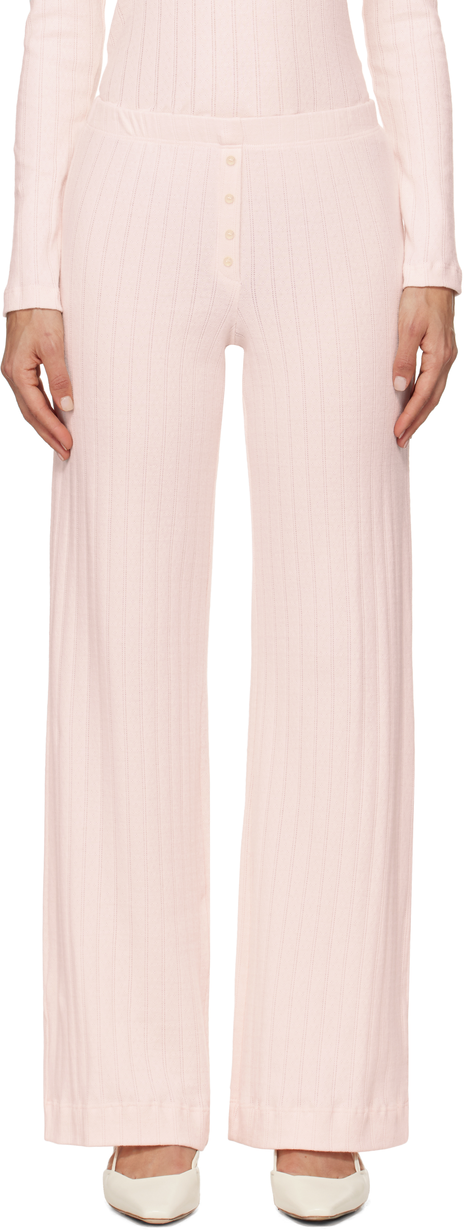 Pink Pointelle Boxer Lounge Pants