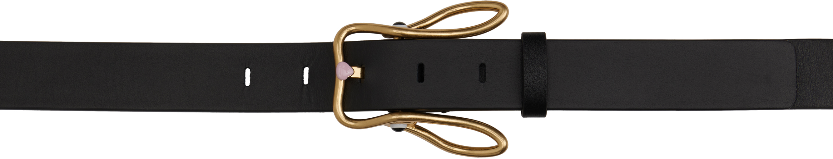 Bottega Veneta: Black Rabbit Belt | SSENSE