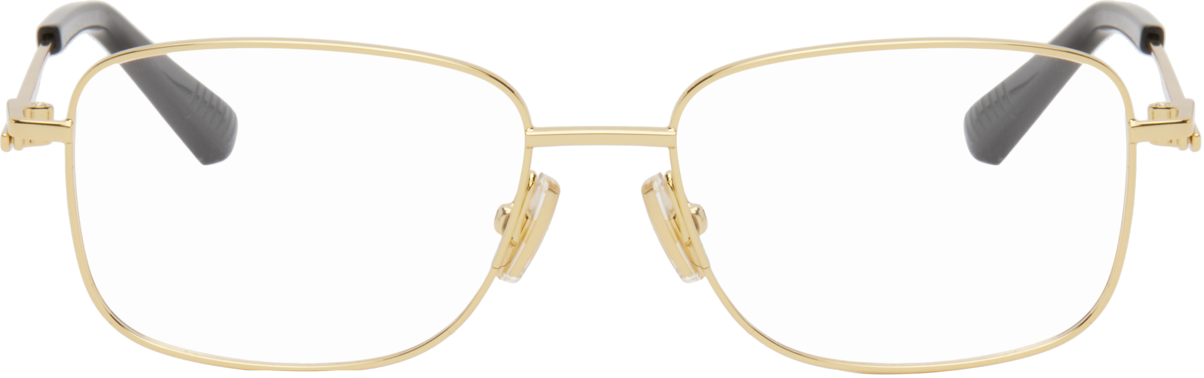 Shop Bottega Veneta Gold Split Ribbon Metal Glasses In 001 Gold