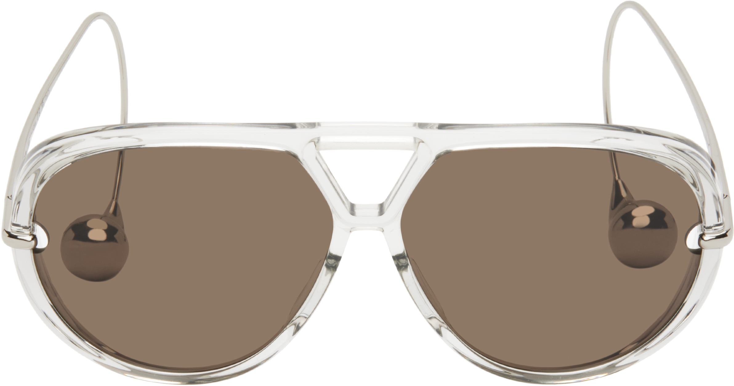 Bottega Veneta Gray Drop Aviator Sunglasses