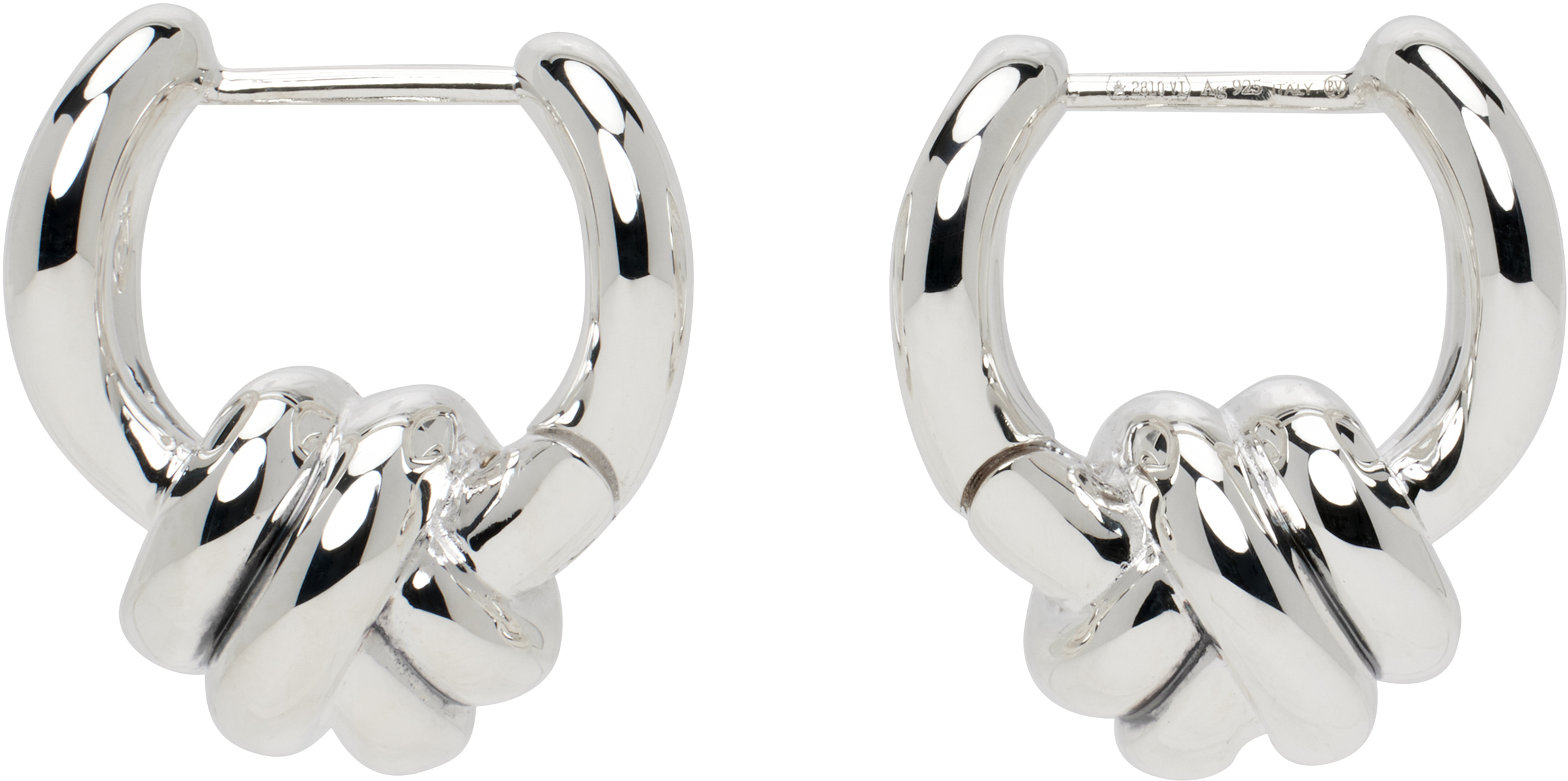 Silver Knot Hoop Earrings