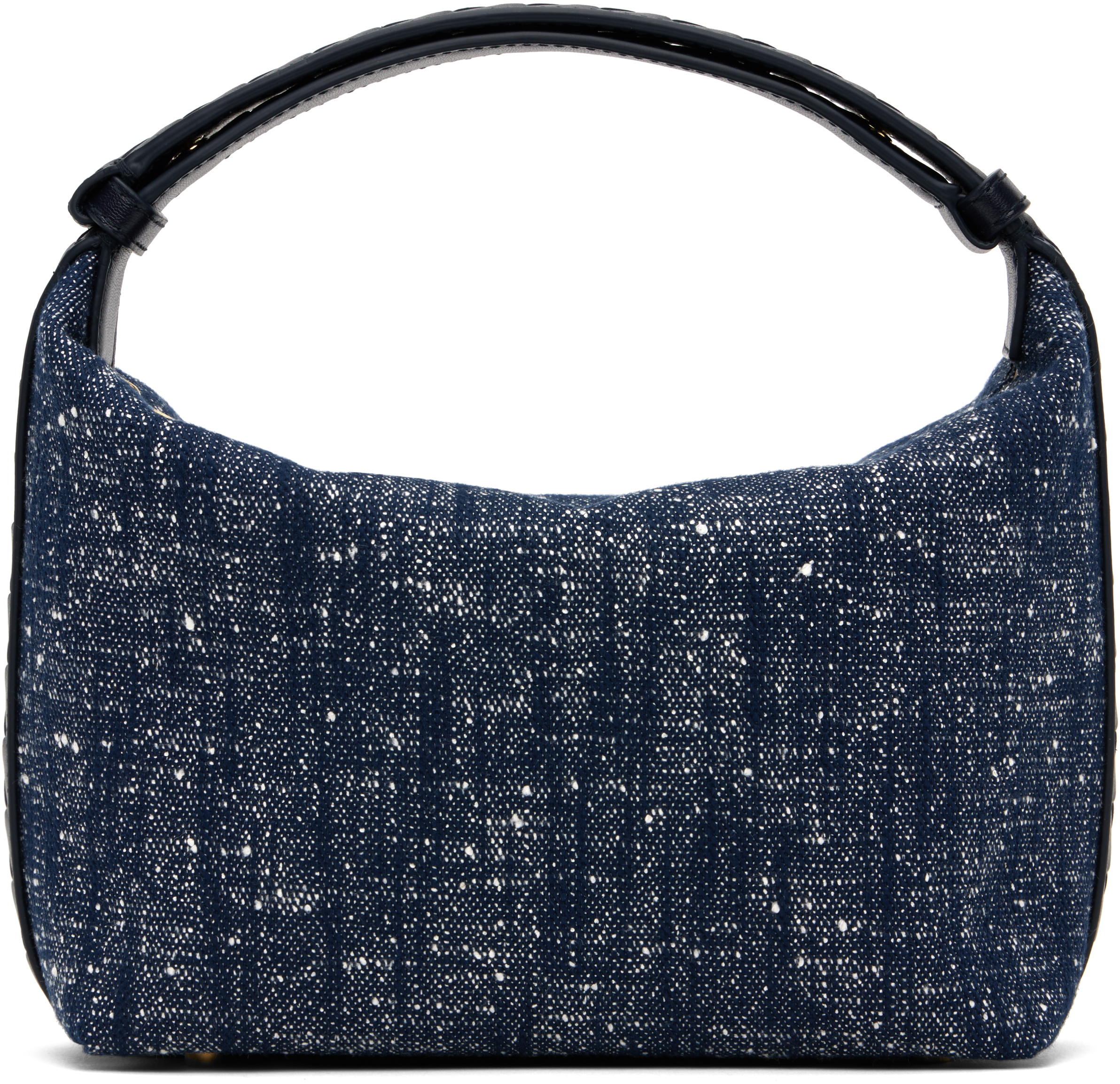 Bottega Veneta Navy & White Wallace Bag In 8766 Navy-whit/spa/s