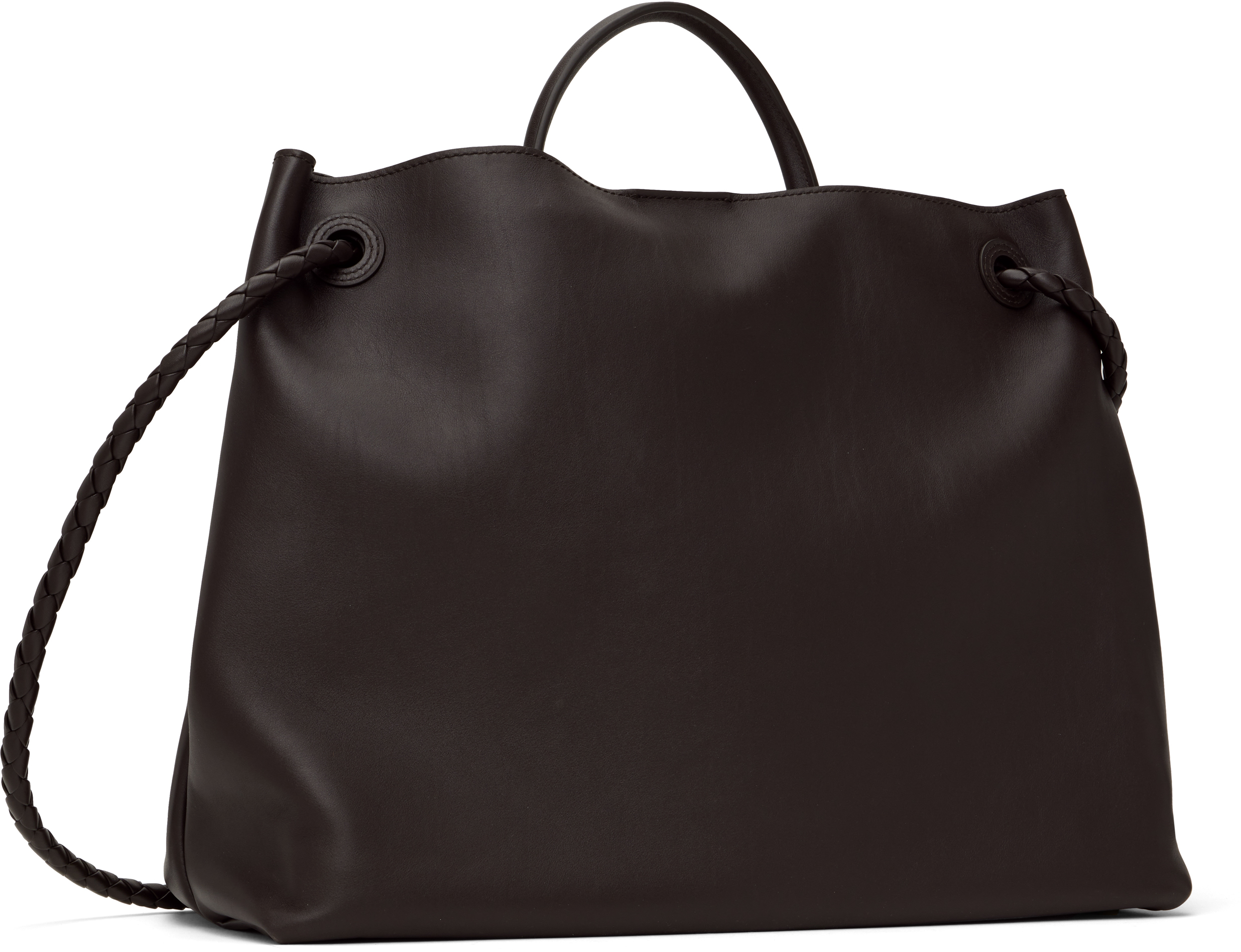 Bottega Veneta Brown Large Andiamo Bag In 2190 Fondant-m Brass