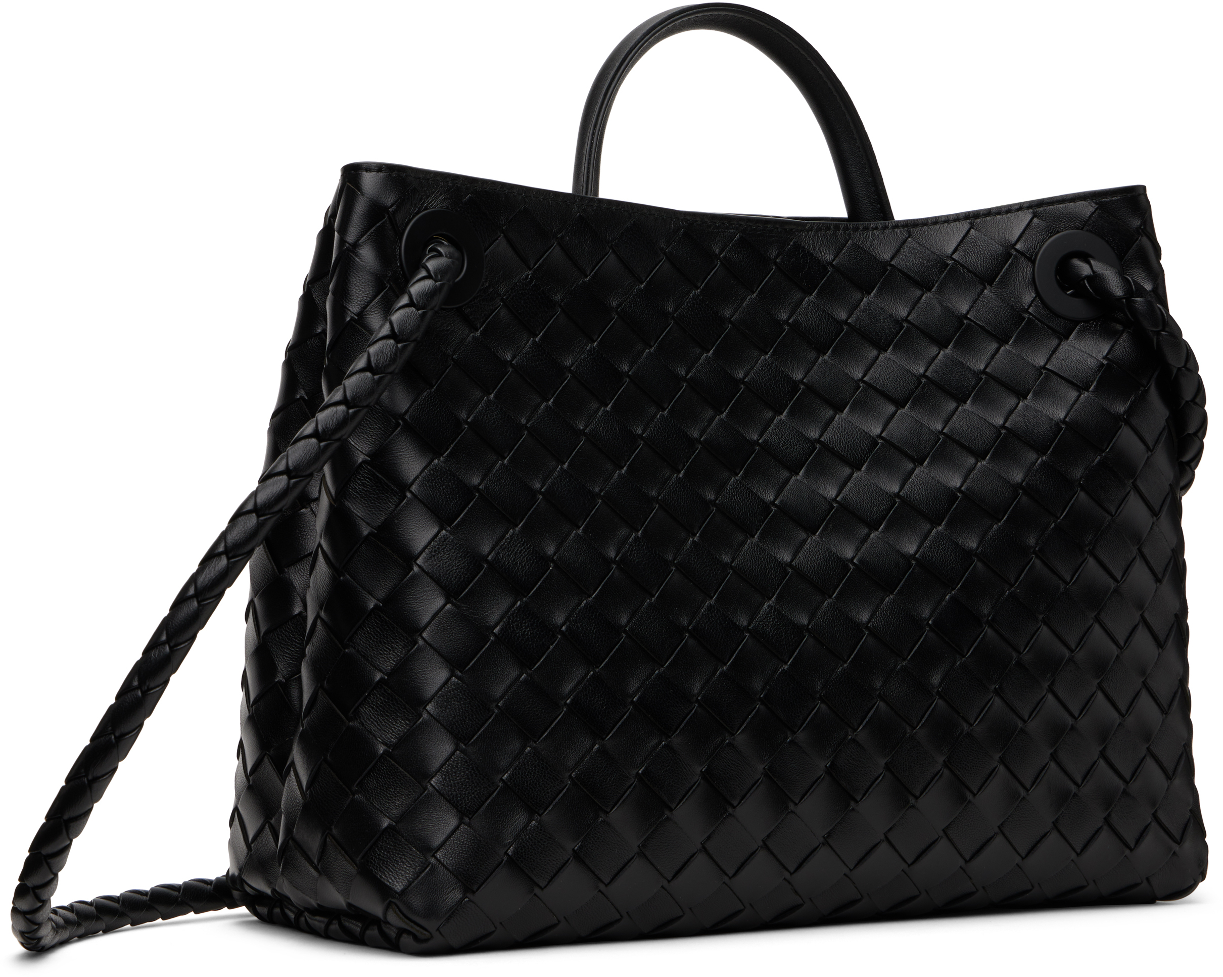 Bottega Veneta Black Andiamo Bag In 1139 Black-m Brass-b