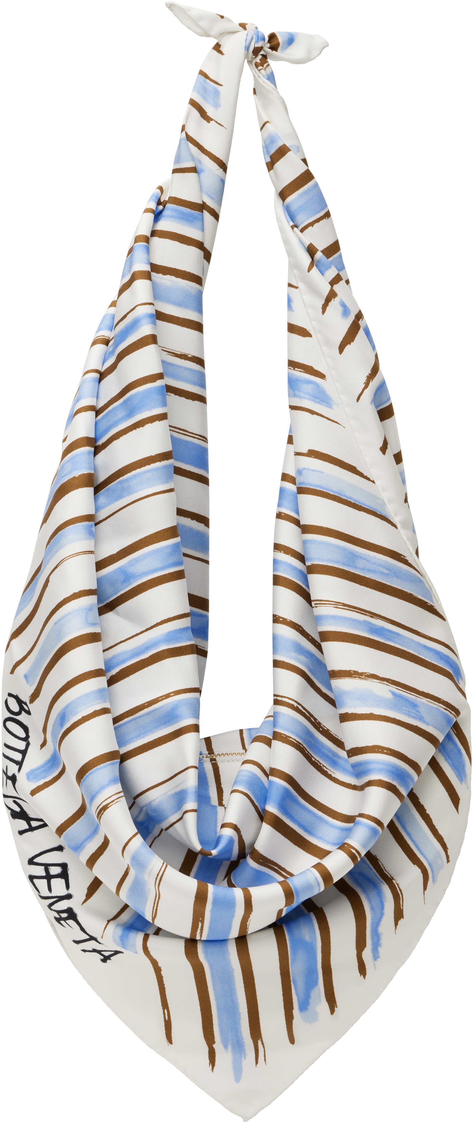 Shop Bottega Veneta White & Blue Foulard Bag In 8928 Admiral-brown-m
