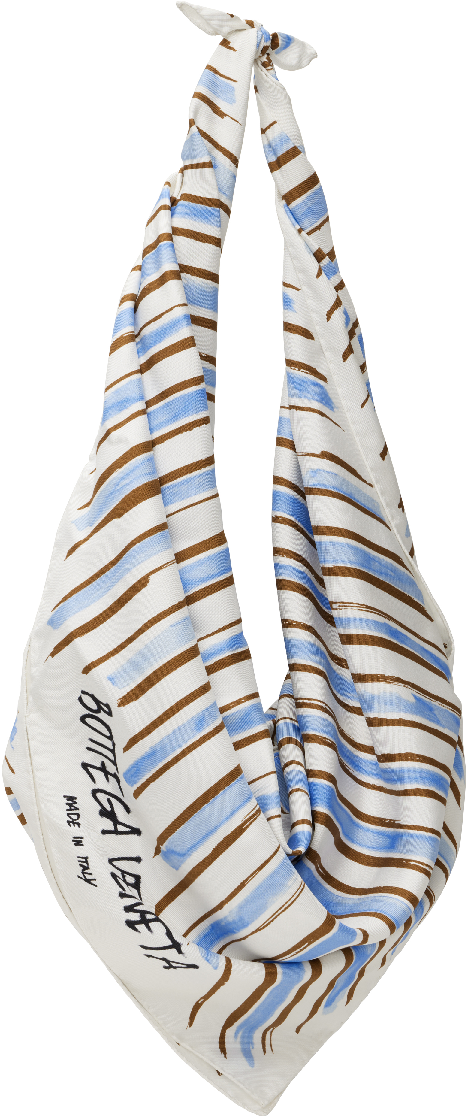 Shop Bottega Veneta White & Blue Foulard Bag In 8928 Admiral-brown-m