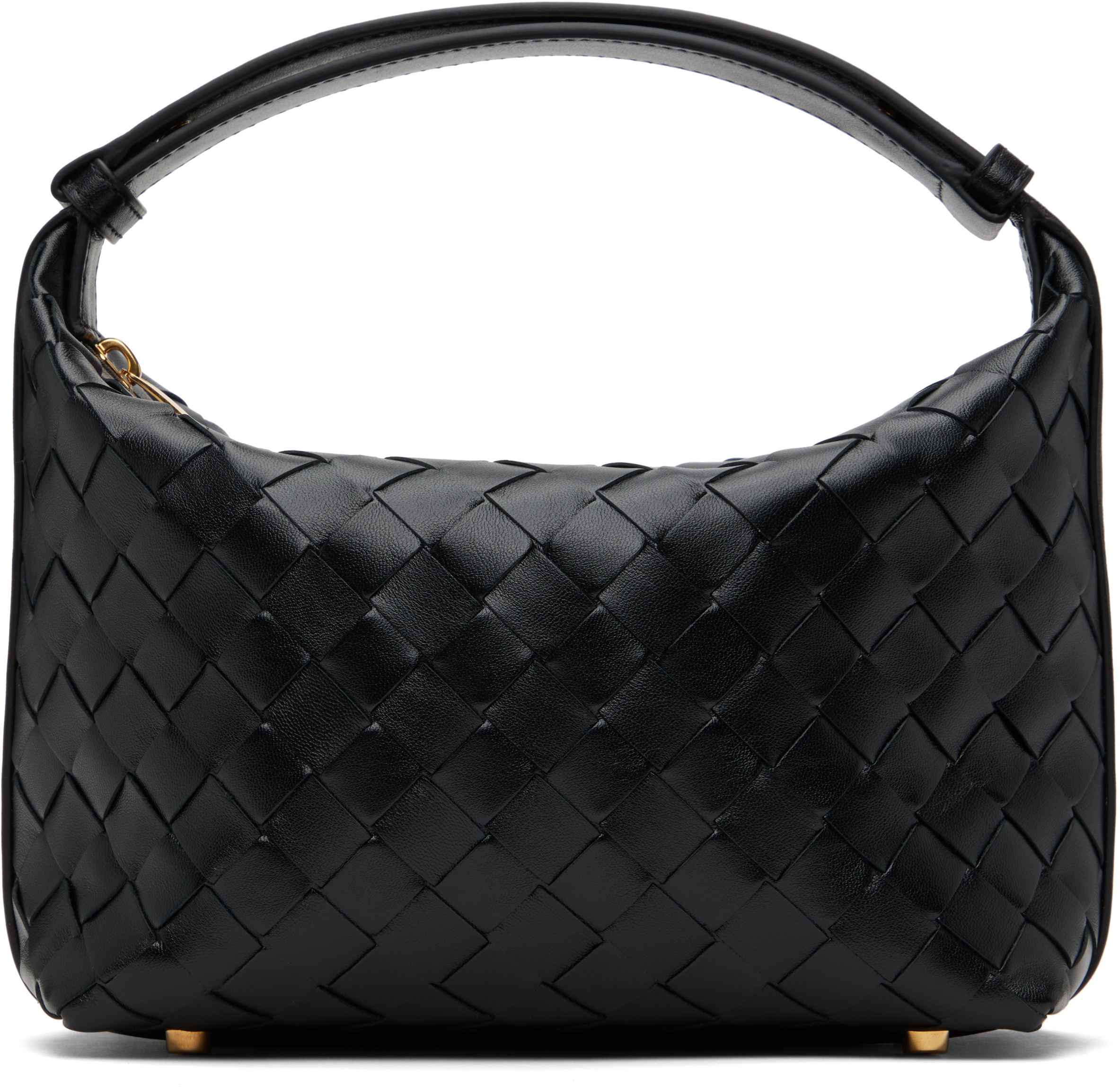 Bottega Veneta Black Mini Wallace Bag In 8425 Black-gold