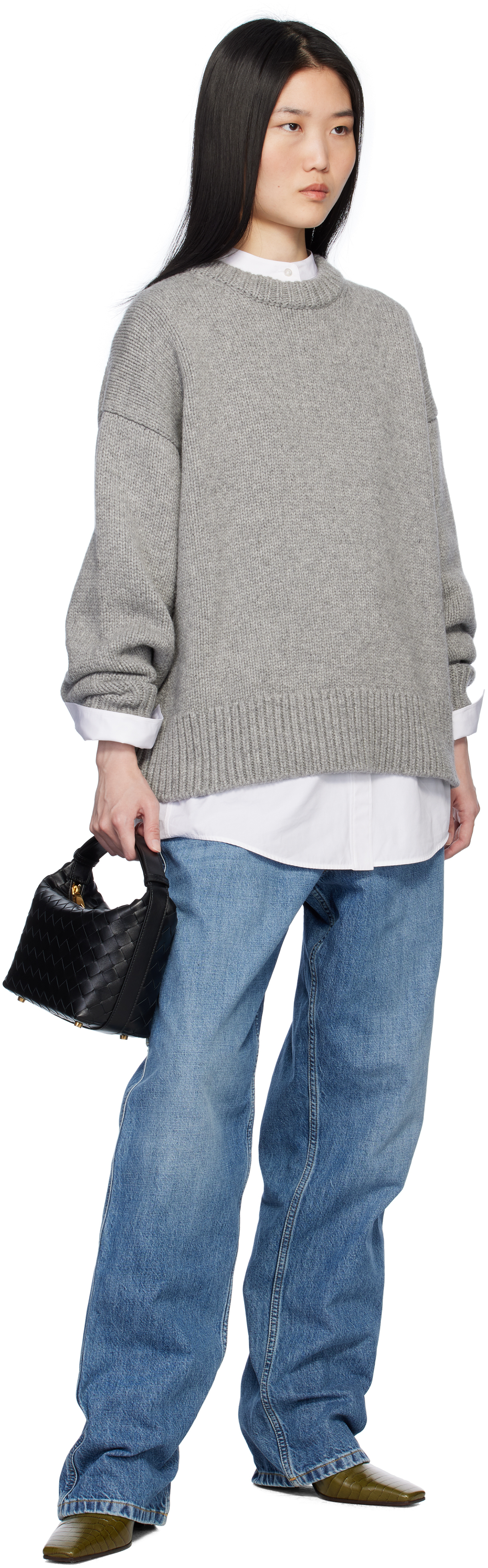 Bottega Veneta Black Mini Wallace Bag In 8425 Black-gold