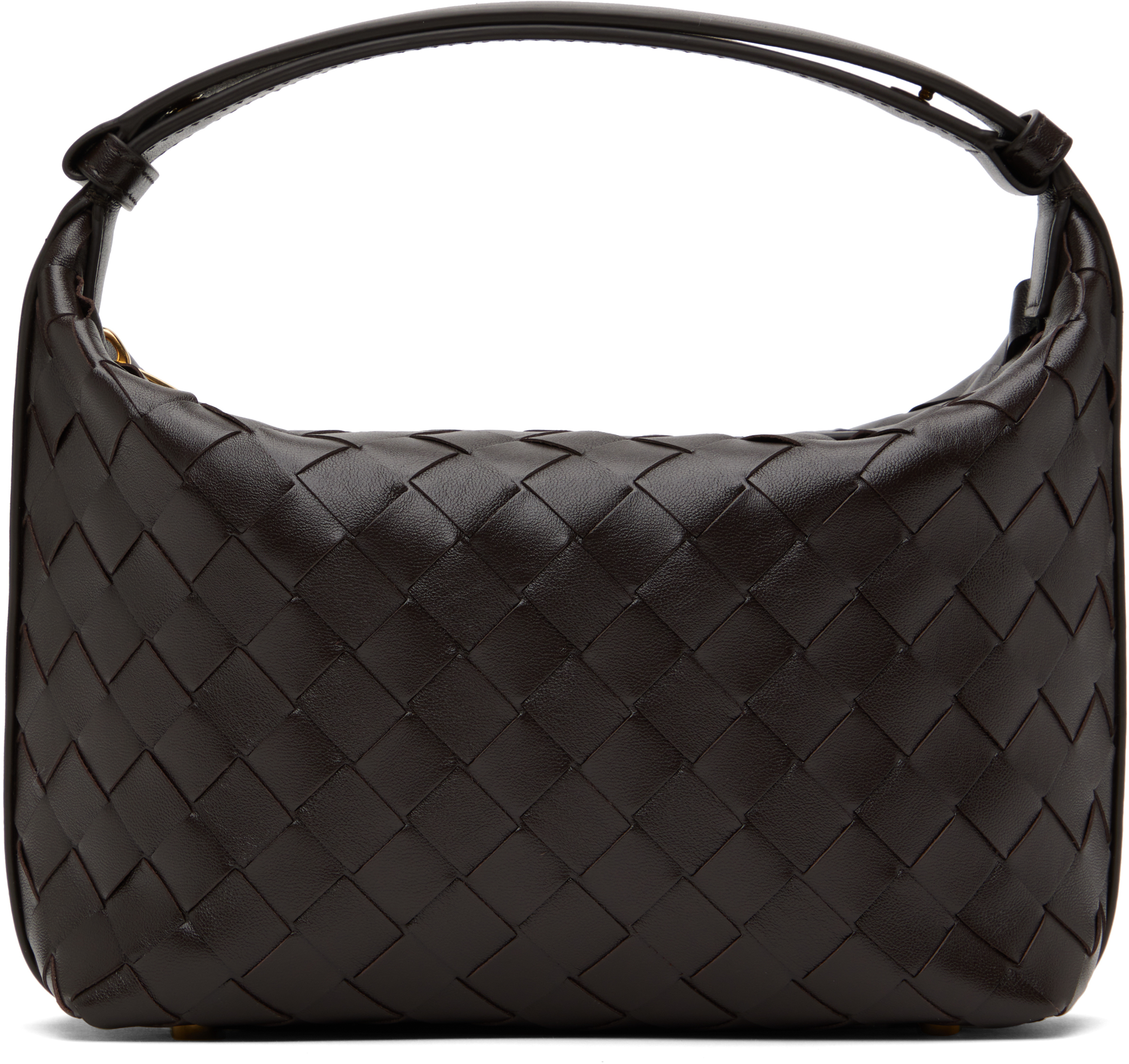 Bottega Veneta Brown Mini Wallace Bag In 2132 Fondant-gold