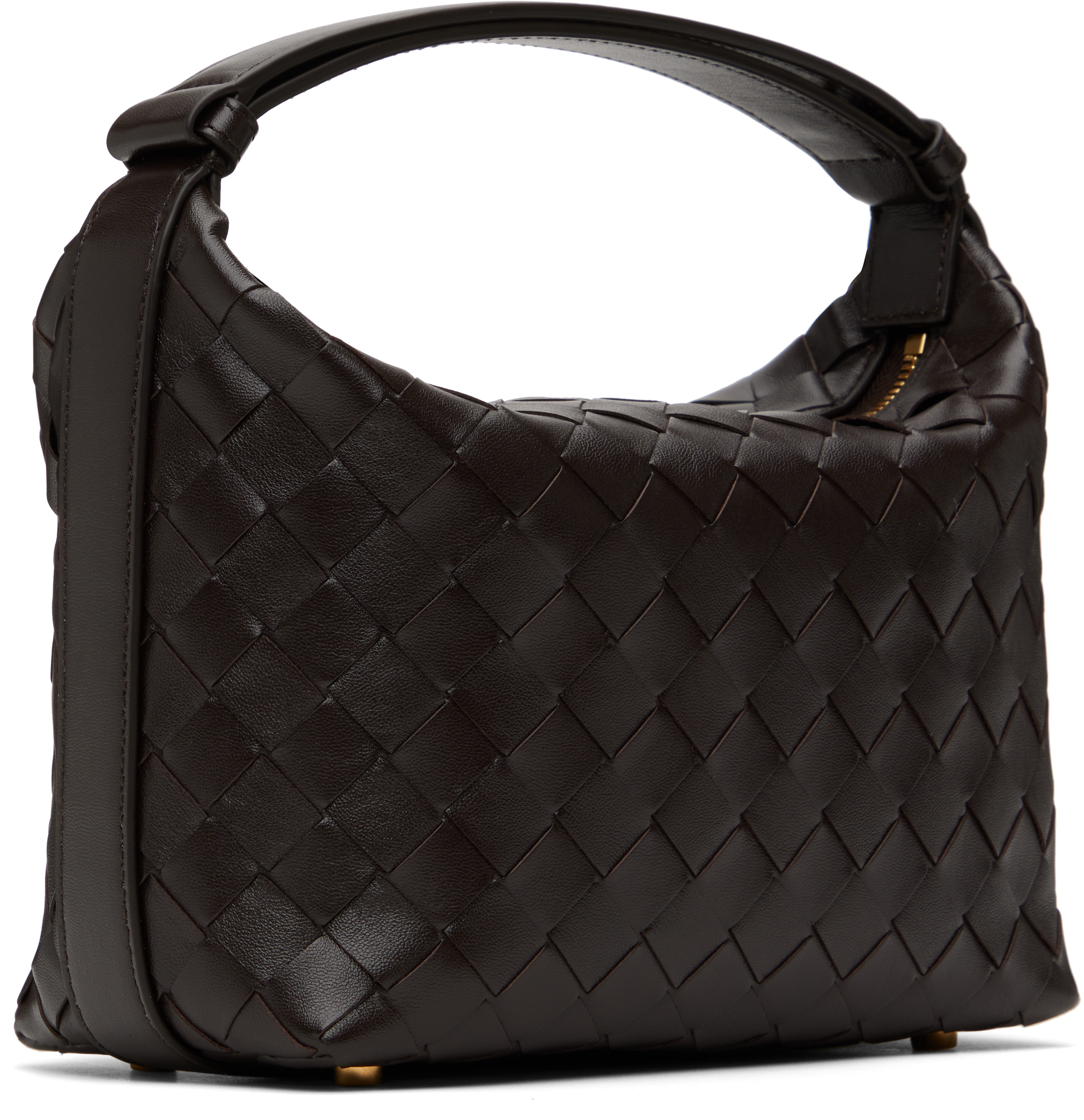 Bottega Veneta Brown Mini Wallace Bag In 2132 Fondant-gold