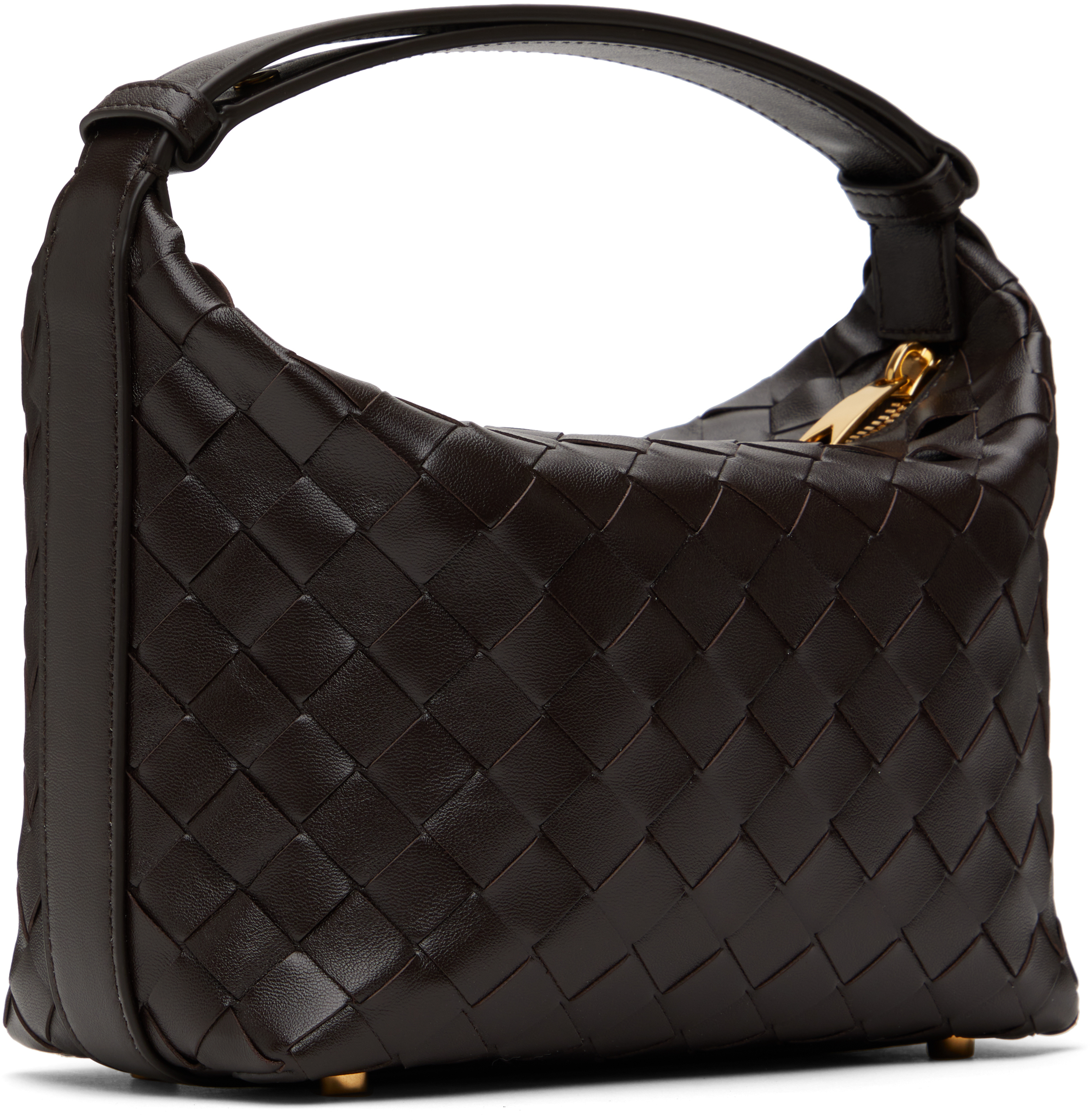 Bottega Veneta Brown Mini Wallace Bag In 2132 Fondant-gold
