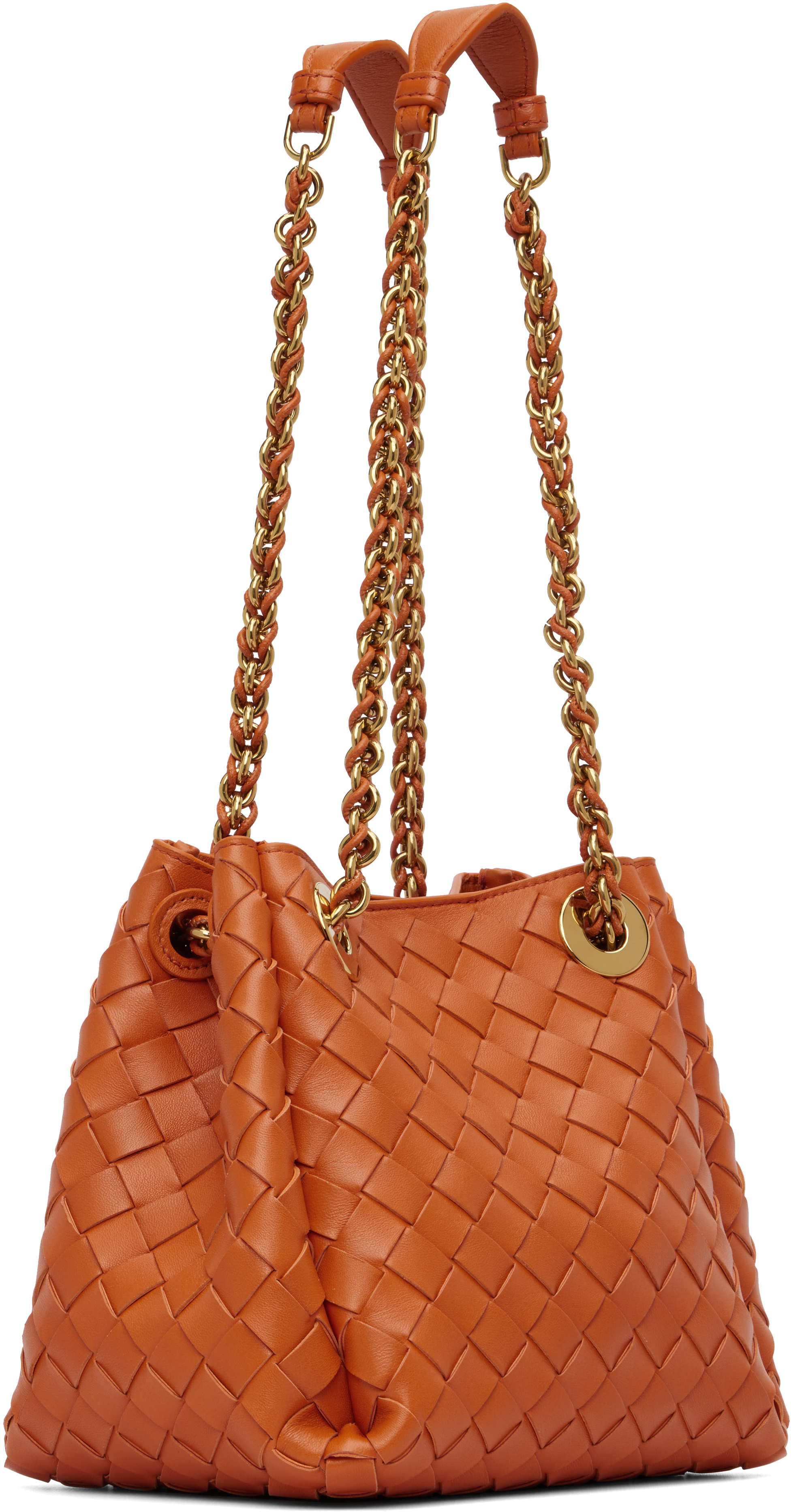 Bottega Veneta Orange Small Parachute Chain Bag